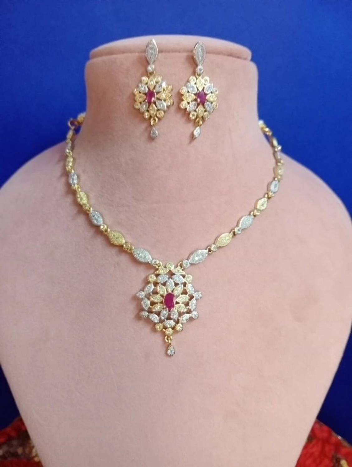 BlingNation Brass Multicolor Jewellery Set