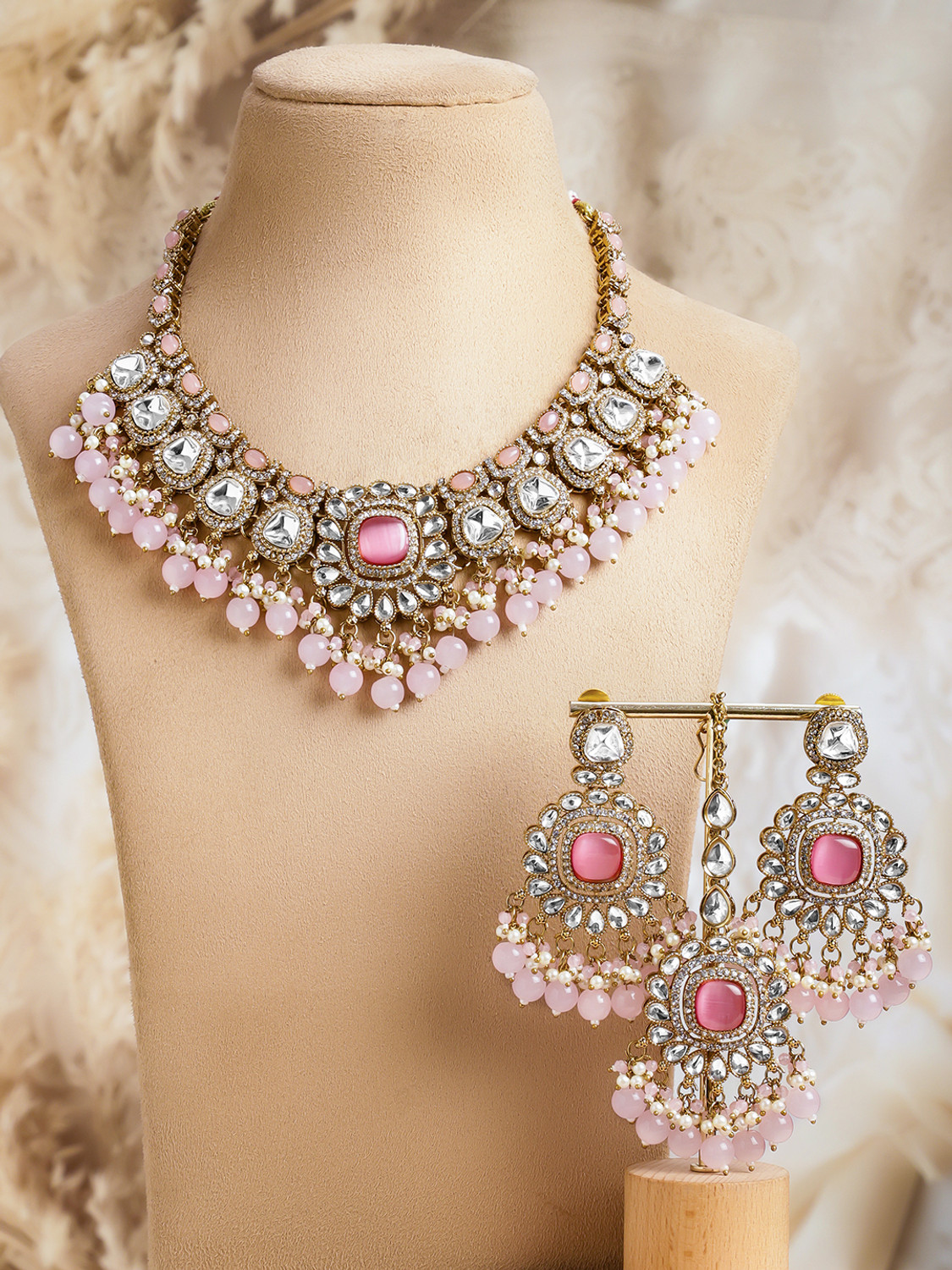 Image of RUBANS Brass Gold-plated Gold Jewellery Set