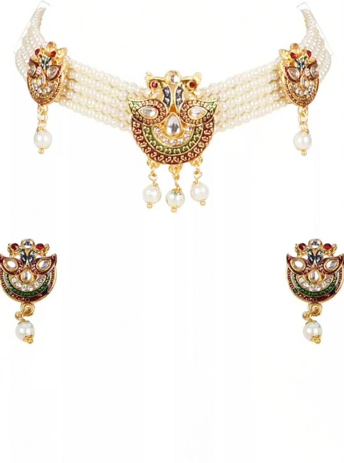Bhagya Lakshmi Alloy Gold-plated Multicolor Jewellery Set