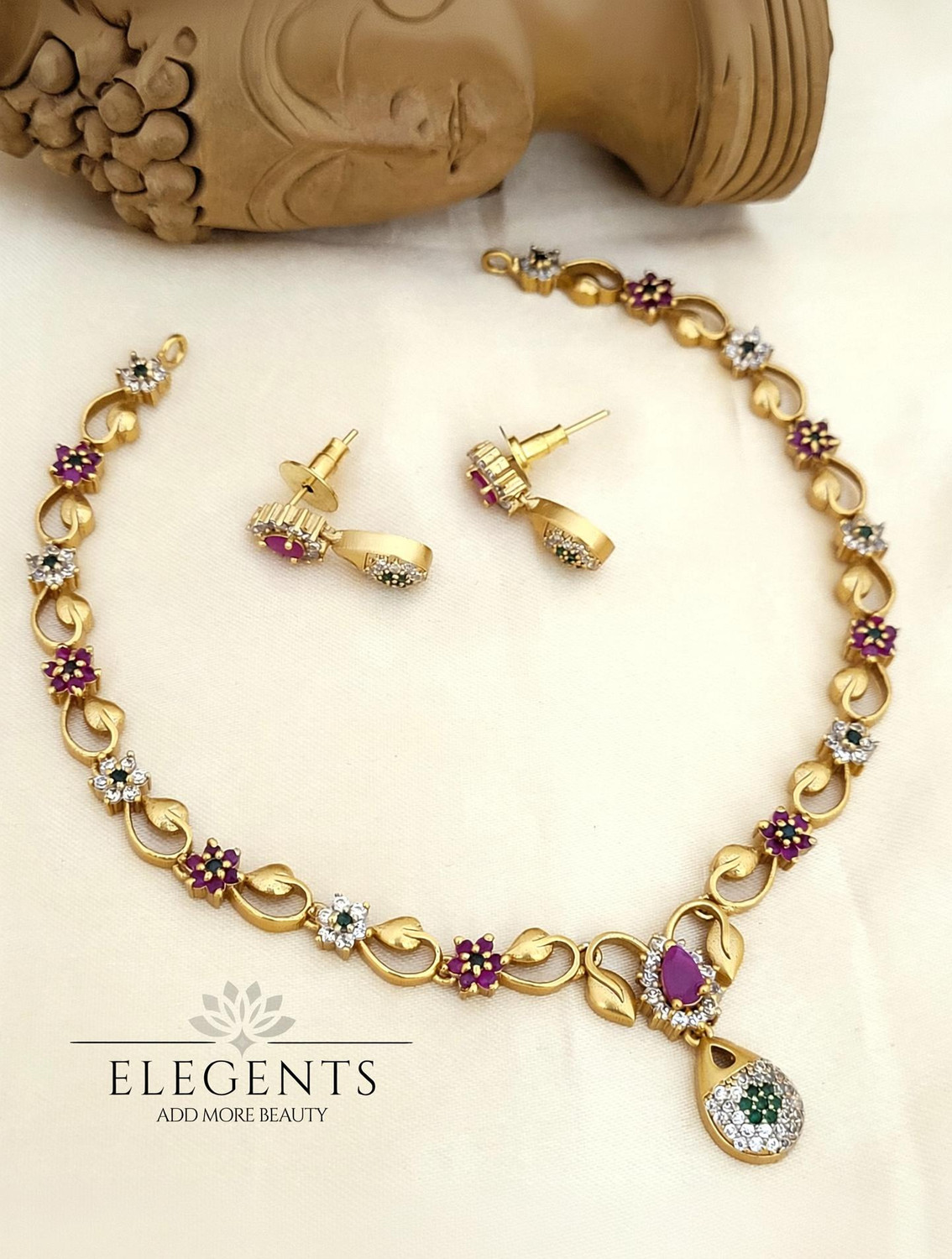 Image of elegents Alloy Brass Multicolor Jewellery Set