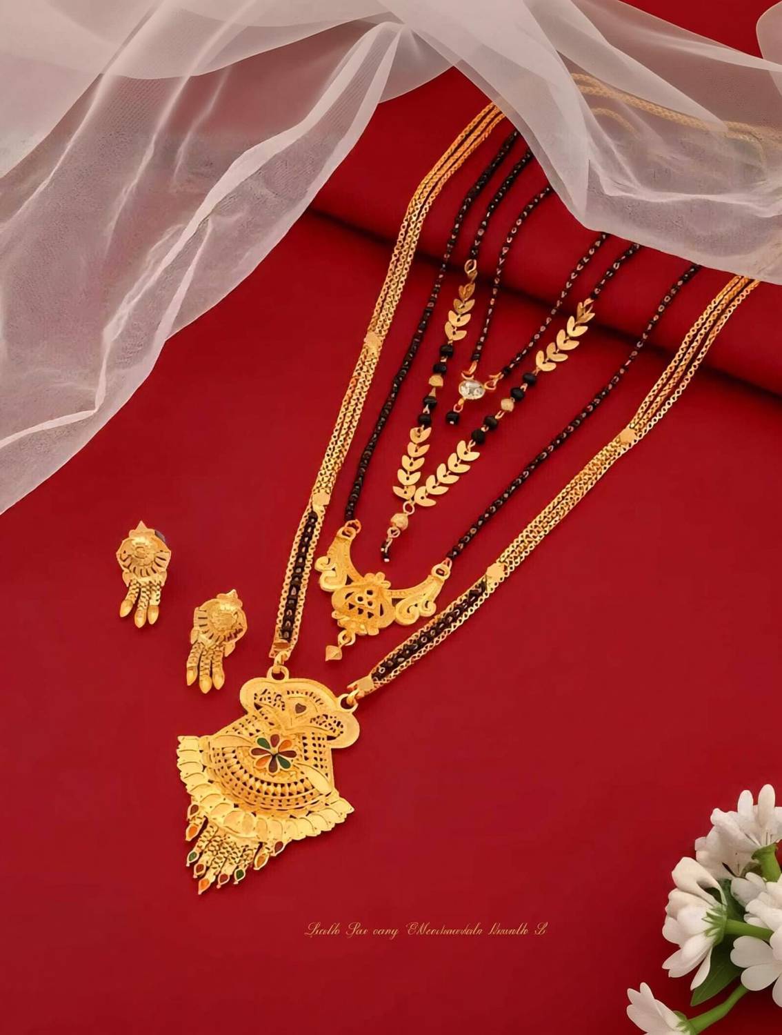 BELLADOR Alloy Gold-plated Gold, Black Jewellery Set
