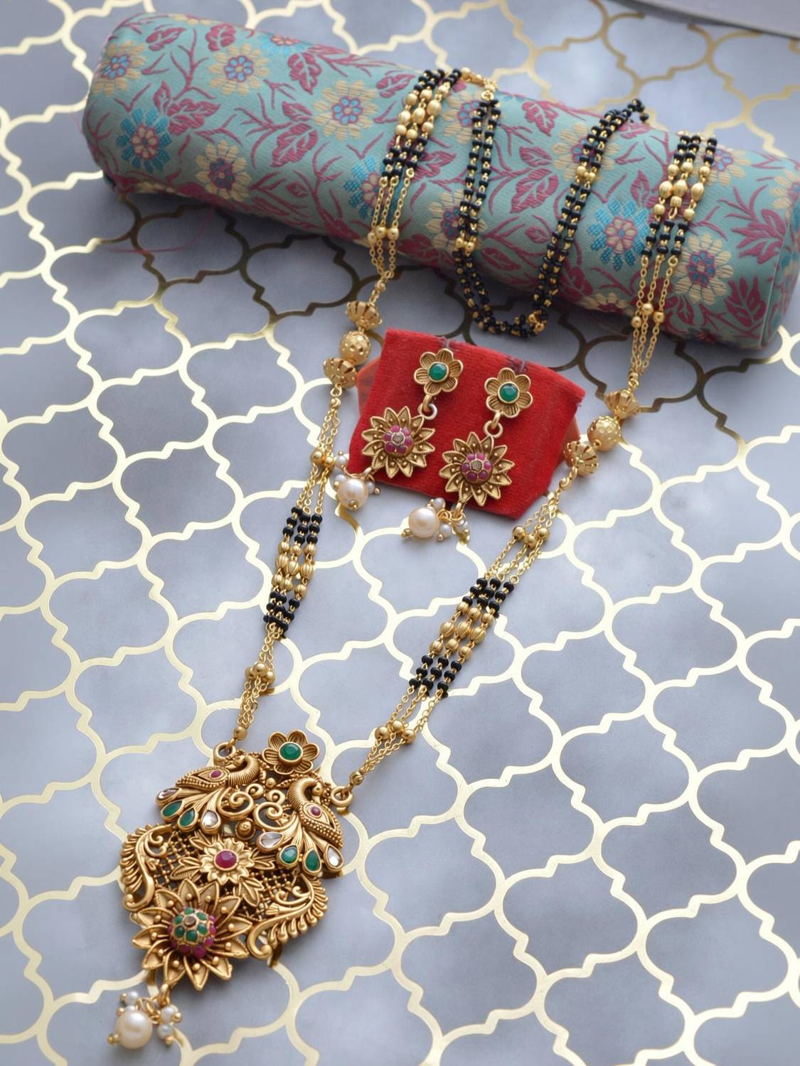 AAKASHTRADERSRK Copper Gold-plated Gold Jewellery Set