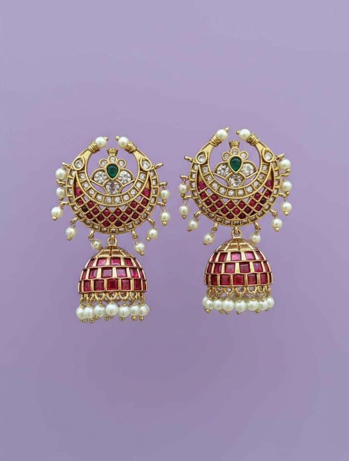 Image of Varnam Fashions Brass Gold-plated Multicolor Jewellery Set