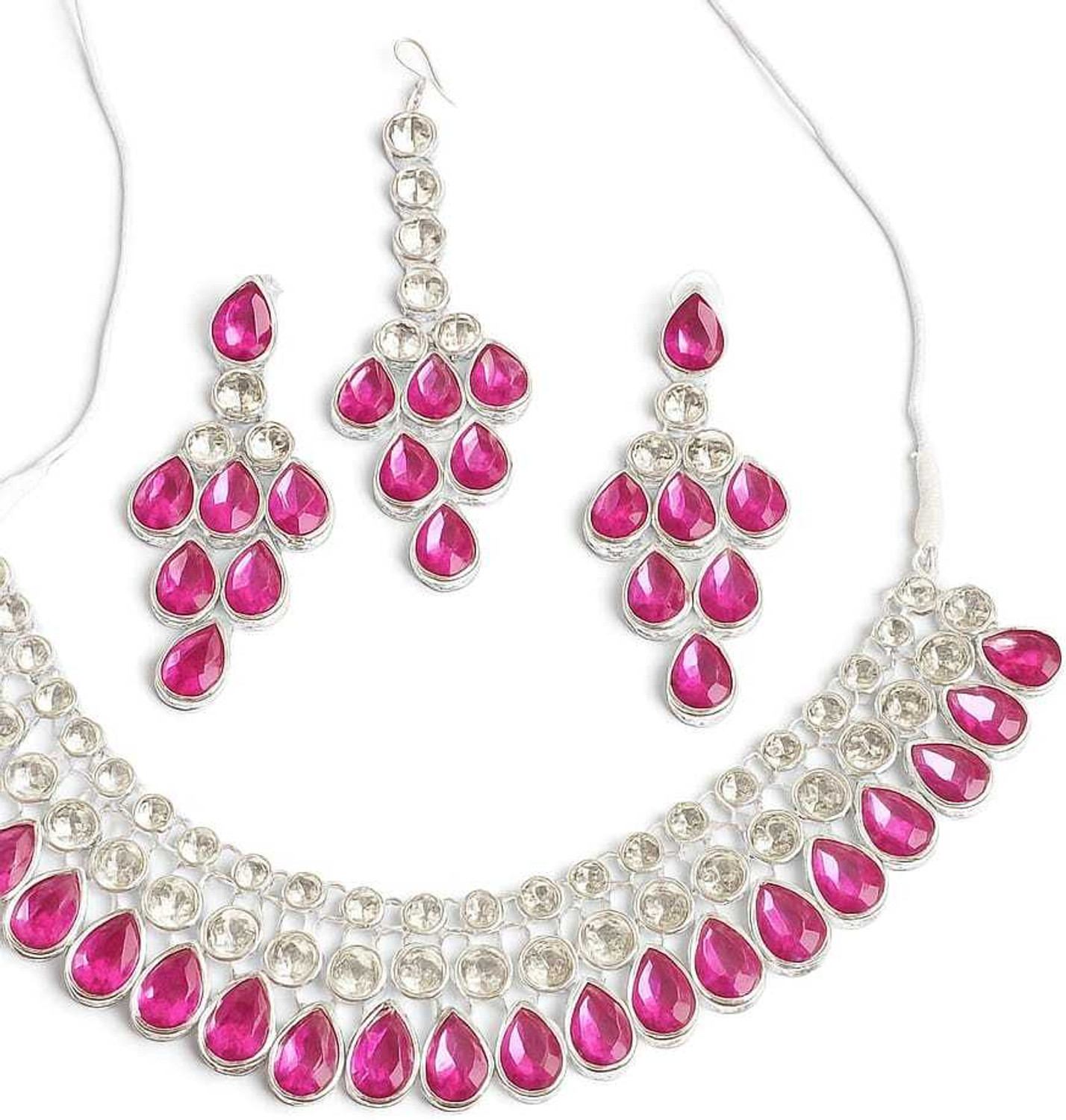 Image of VIKAFIYA Alloy Brass Pink Jewellery Set