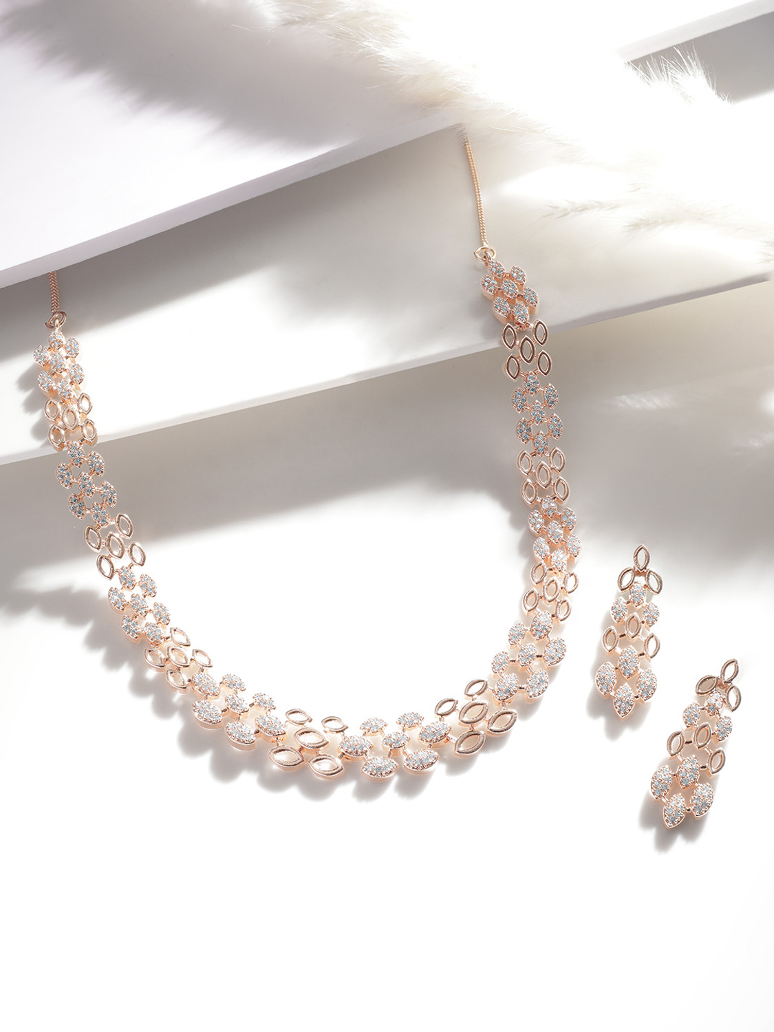 Image of RUBANS Alloy Gold-plated Rose Gold Jewellery Set