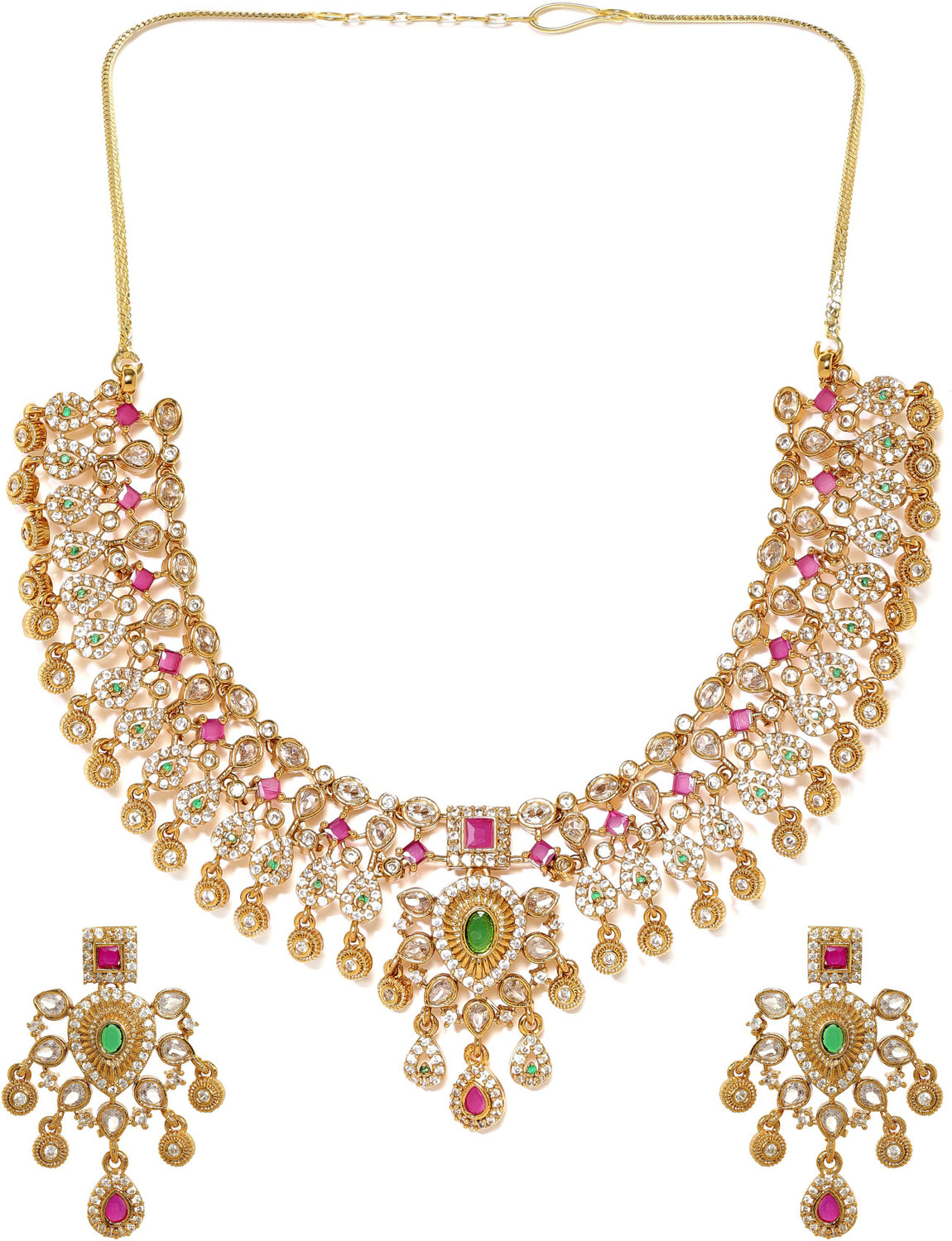 Image of RUBANS Brass Gold-plated Gold, Multicolor Jewellery Set
