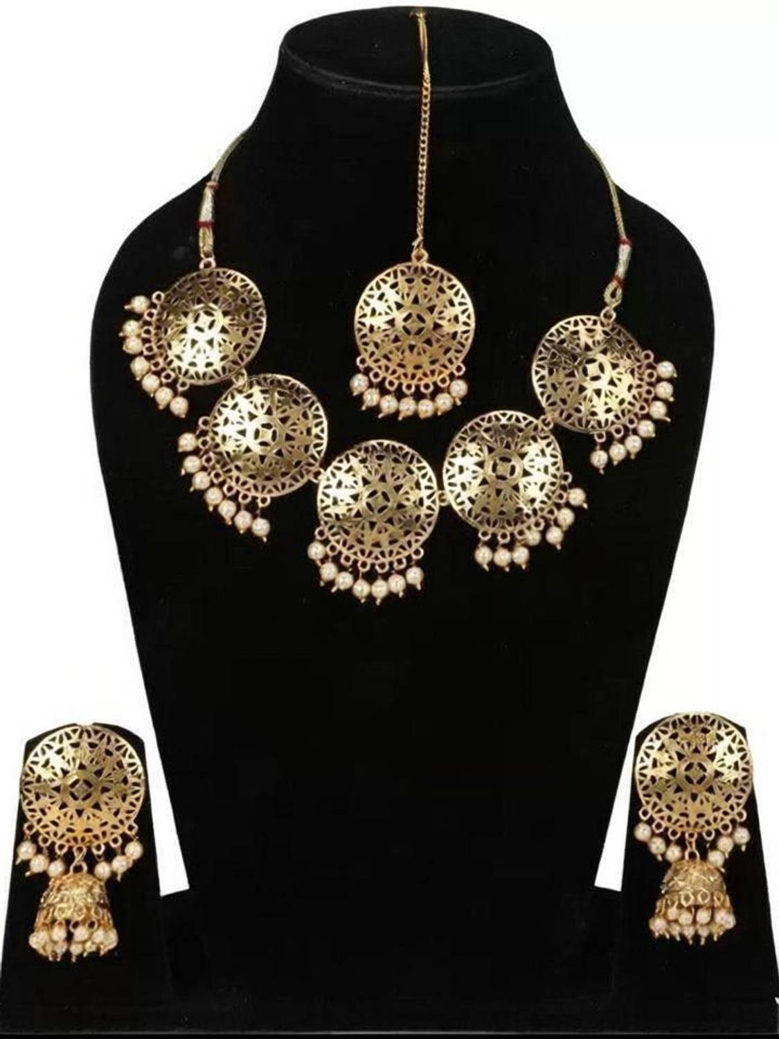 Atrisha Alloy Gold Jewellery Set