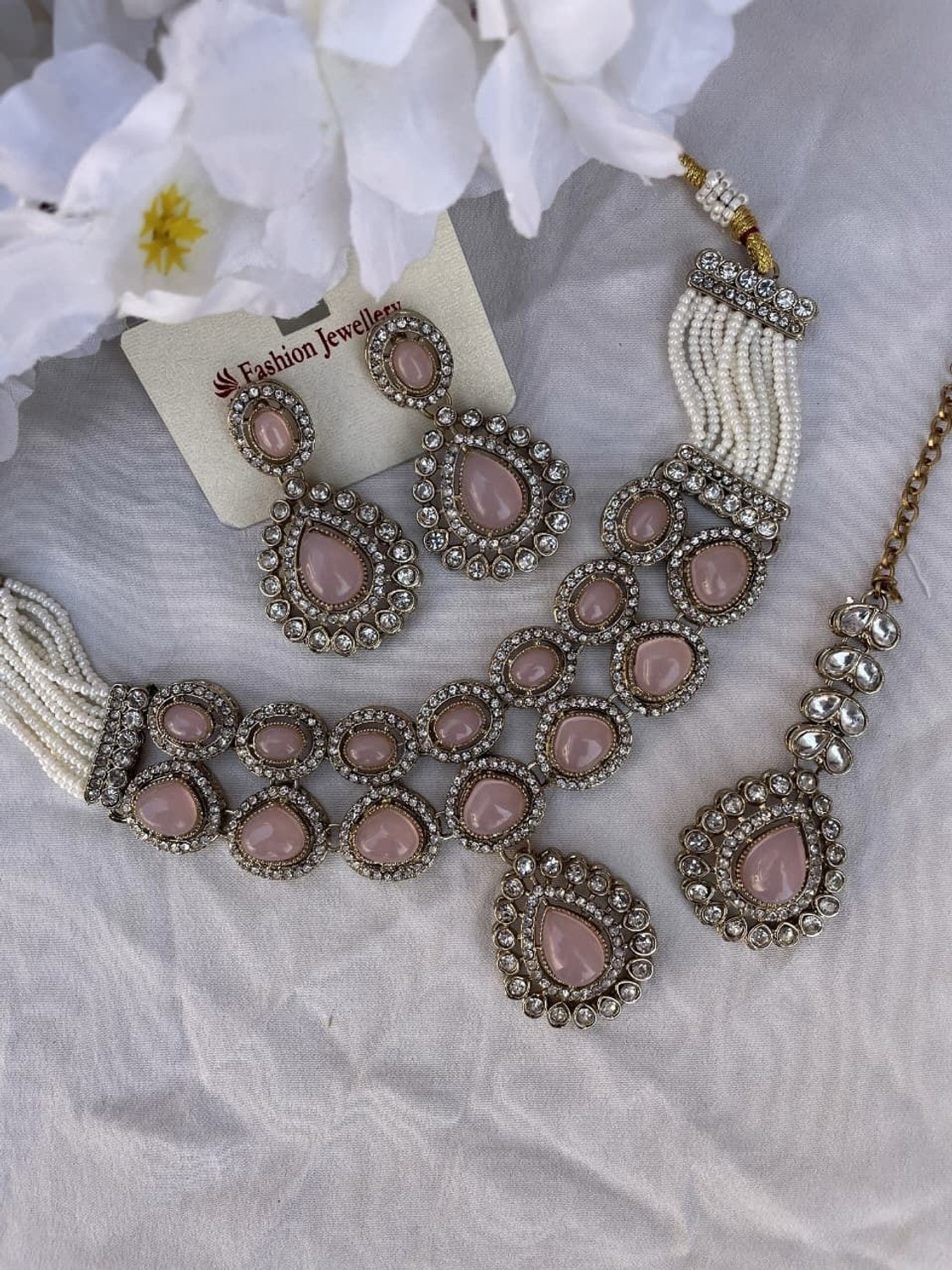 Image of wingsbro Alloy Gold-plated Pink Jewellery Set