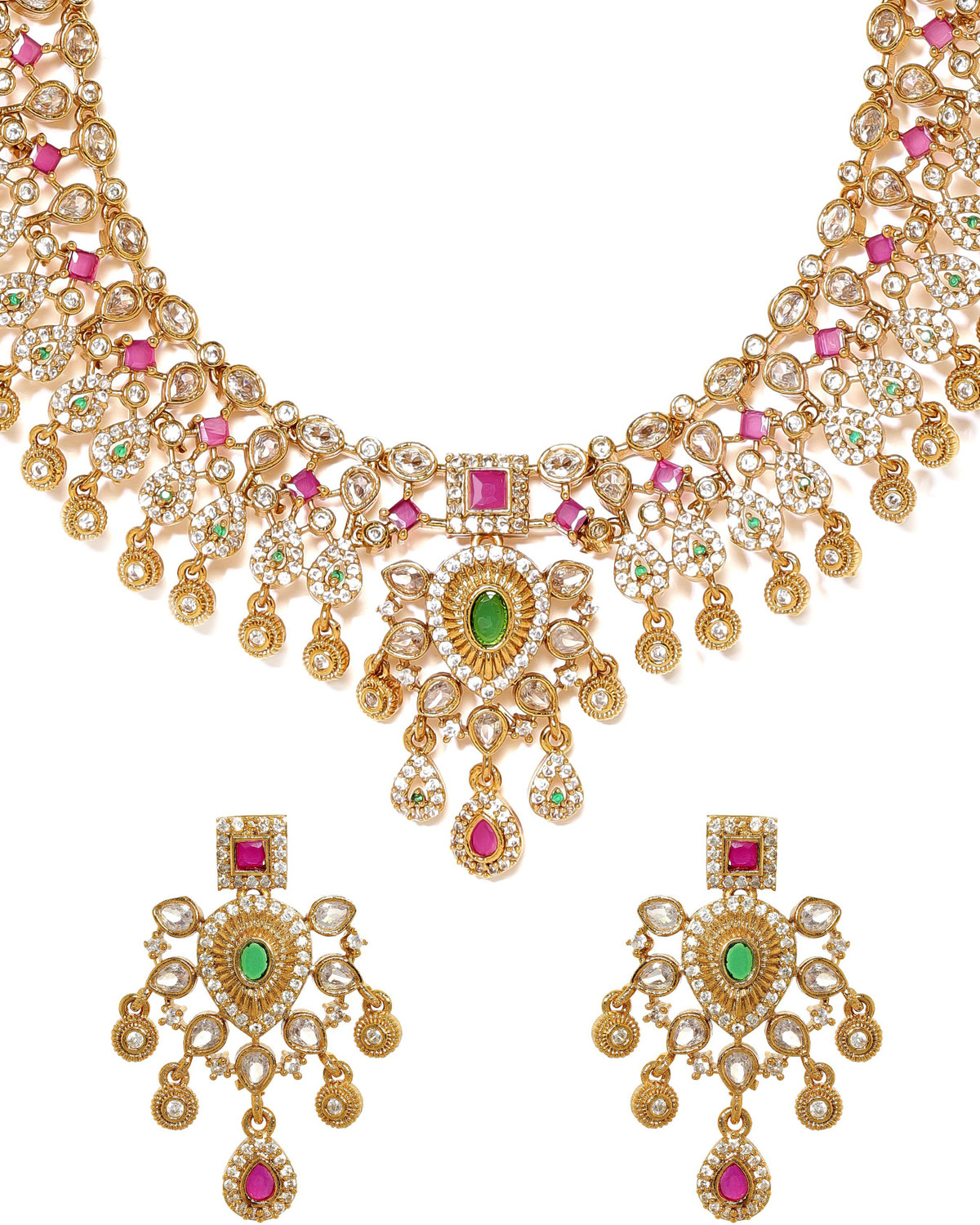 Image of RUBANS Brass Gold-plated Gold, Multicolor Jewellery Set