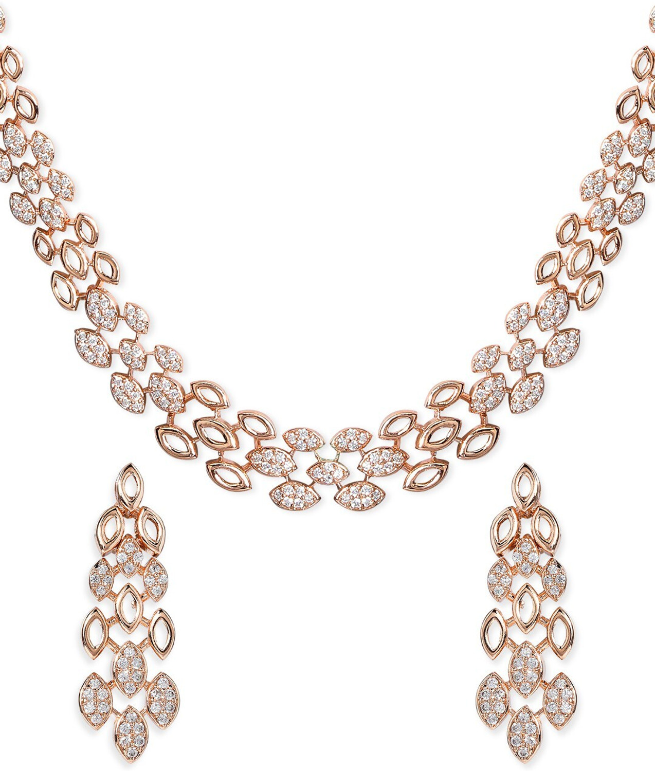 Image of RUBANS Alloy Gold-plated Rose Gold Jewellery Set