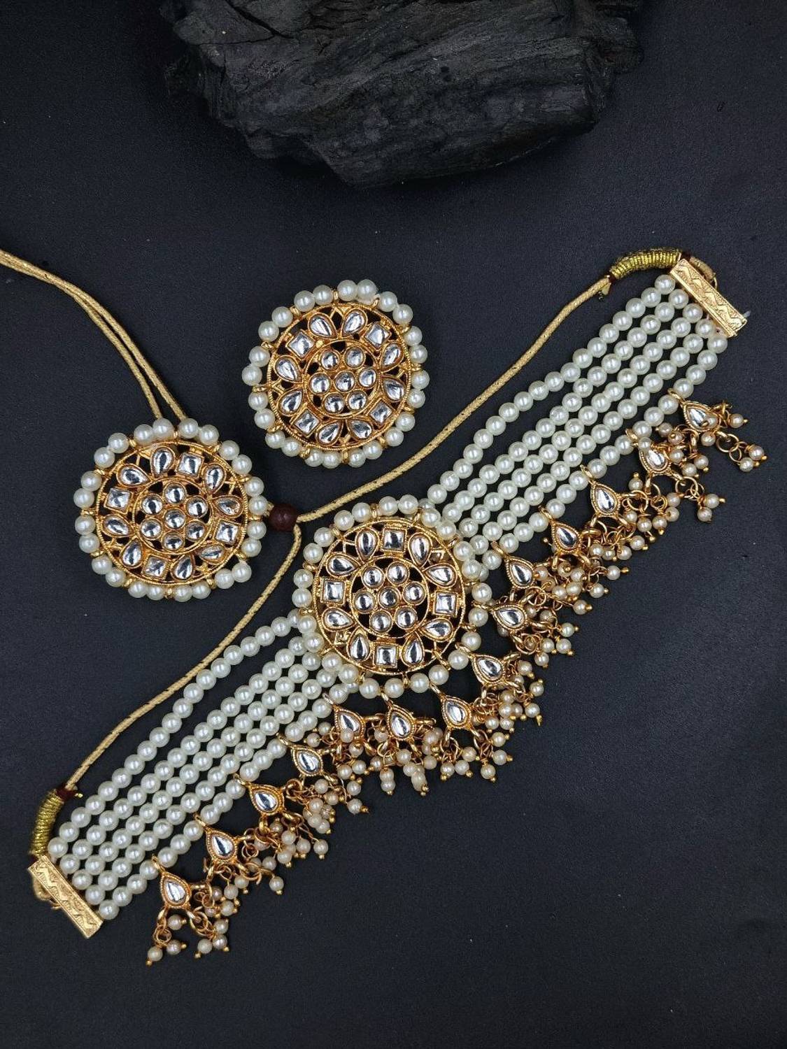 ANOUK Alloy Gold-plated White Jewellery Set