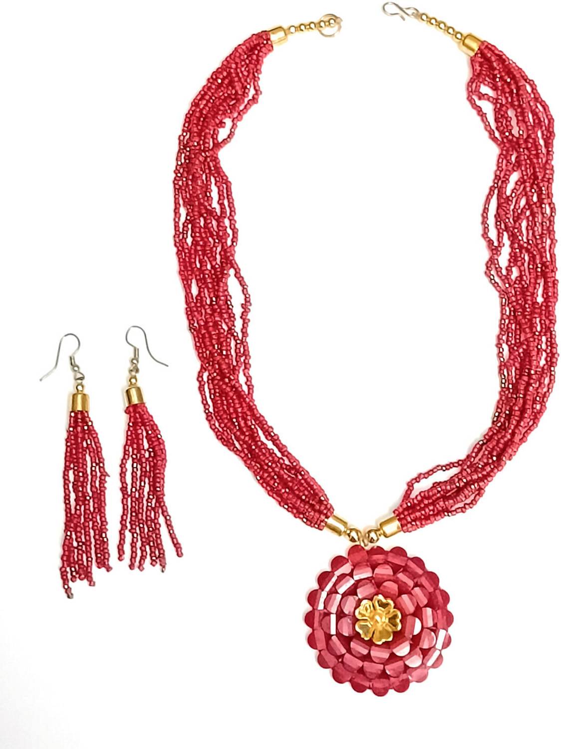 alysa Alloy Red Jewellery Set