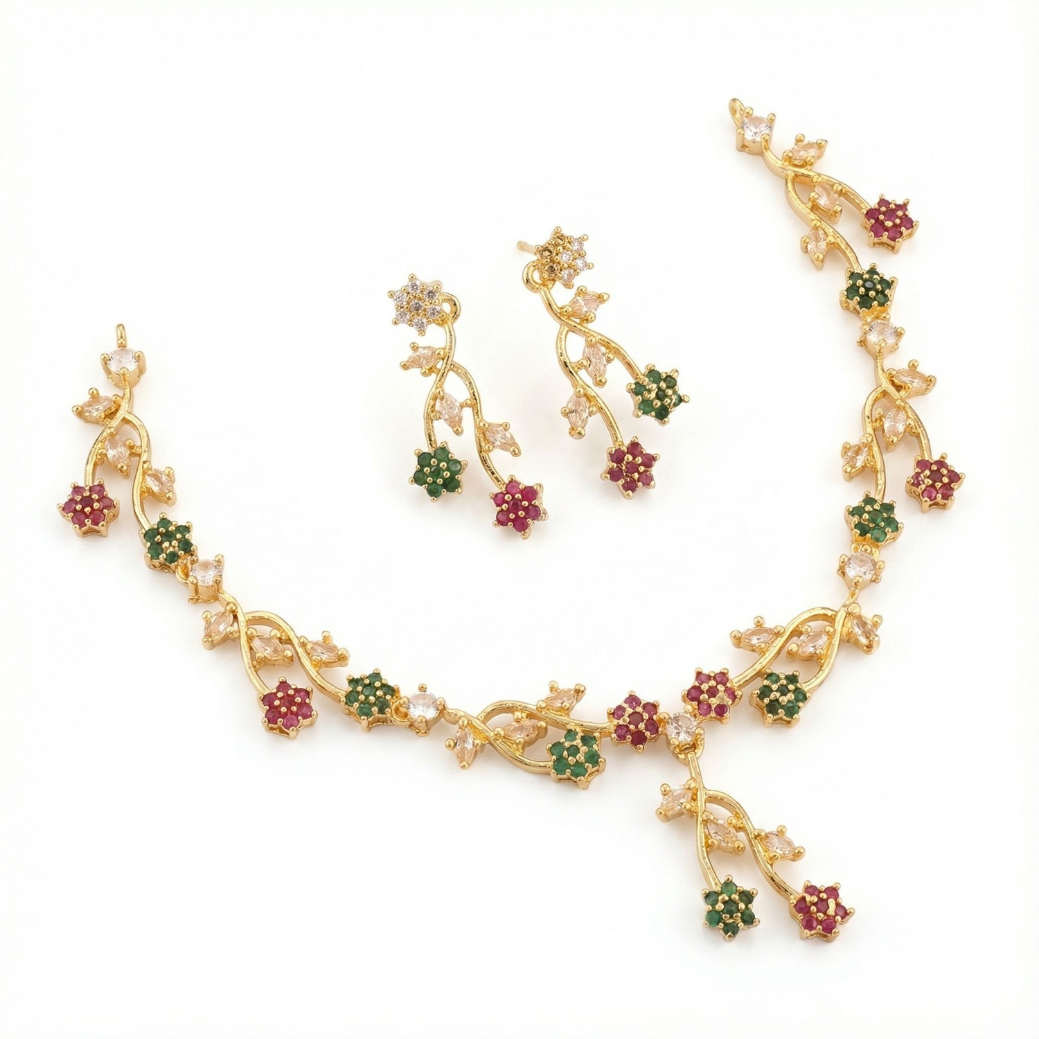 Image of TONOLIKA JEWELLERY Brass Gold-plated Gold Jewellery Set
