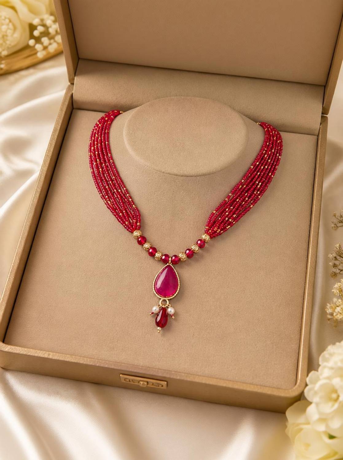 99ratana Brass Beads, Ruby, Pearl Alloy, Brass