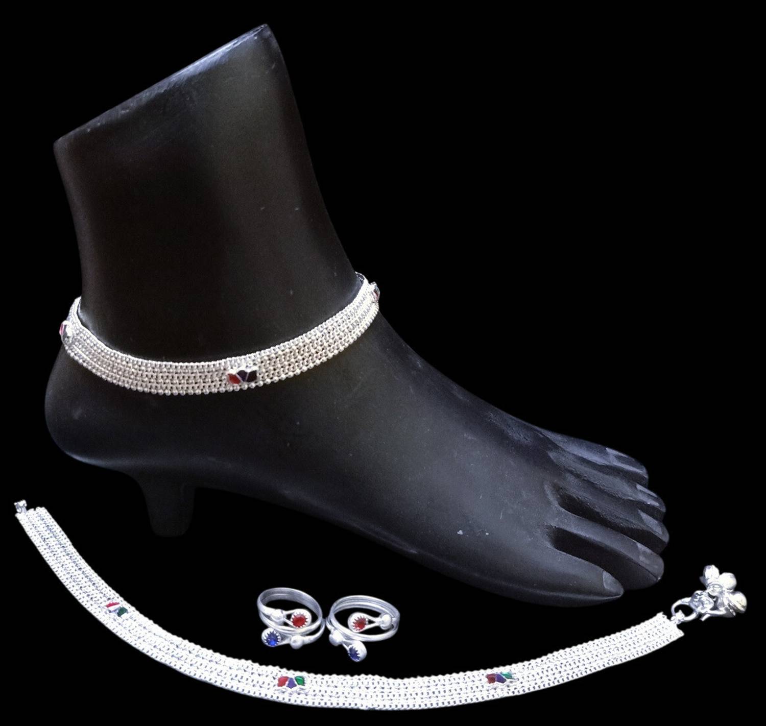 AamNa Enterprises Alloy Silver Silver Jewellery Set