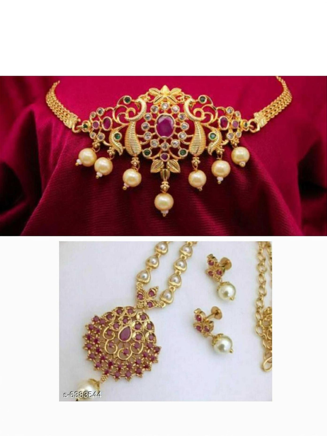 Image of Laforword Alloy Gold-plated Gold, Pink Jewellery Set