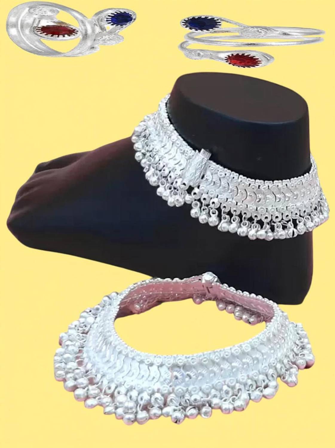 AamNa Enterprises Alloy Silver Jewellery Set