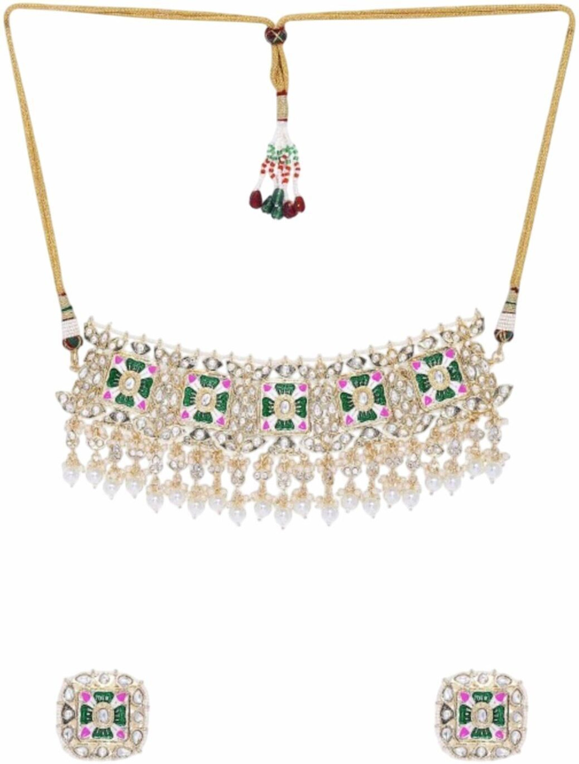 Image of ANOUK Brass Gold-plated Green Jewel Set (Pack of 1)