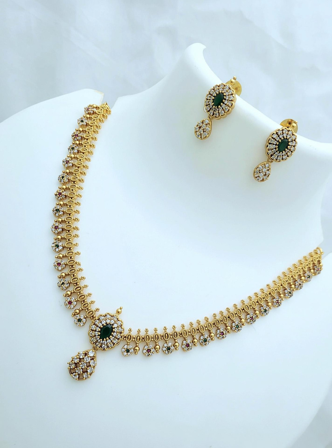 Image of elegents Brass Brass Multicolor Jewellery Set