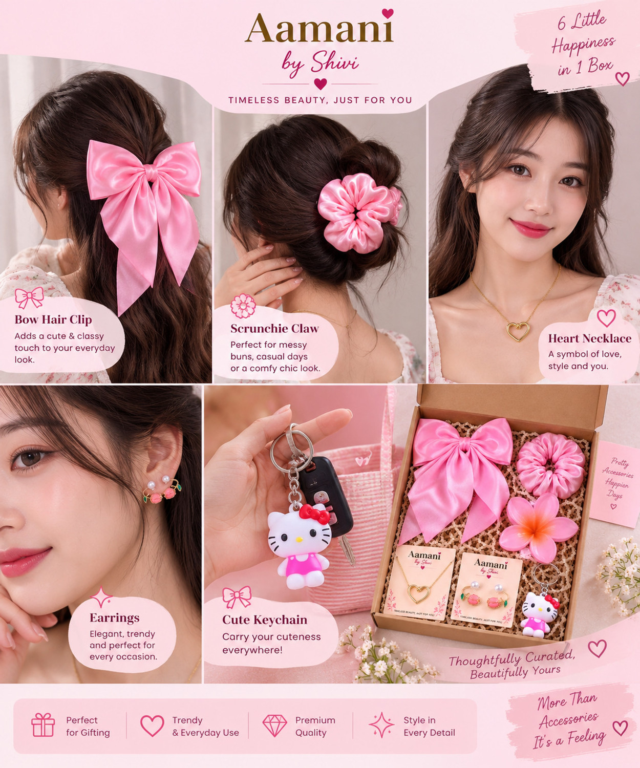 Image of Aamani Producation Alloy Gold, Pink Jewellery Set