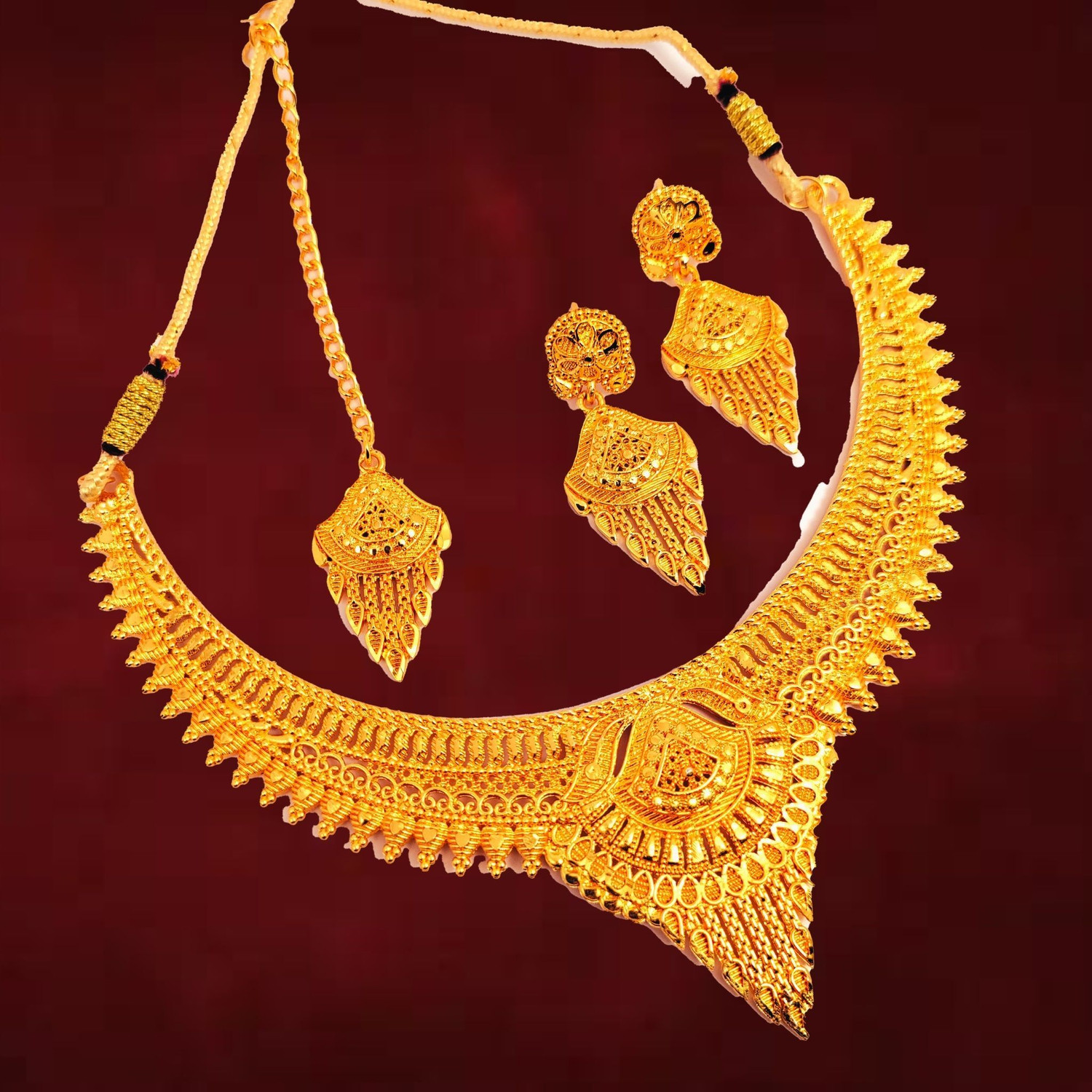 Image of SDR Alloy Gold-plated Gold Jewellery Set