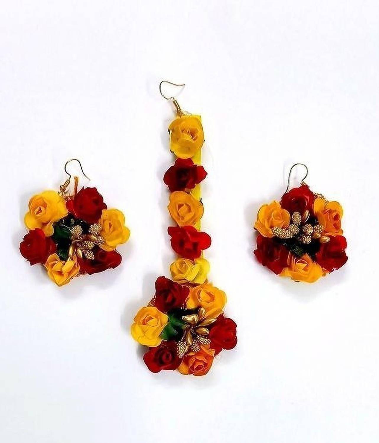BengCraft Fabric Multicolor, Red, Yellow Jewellery Set