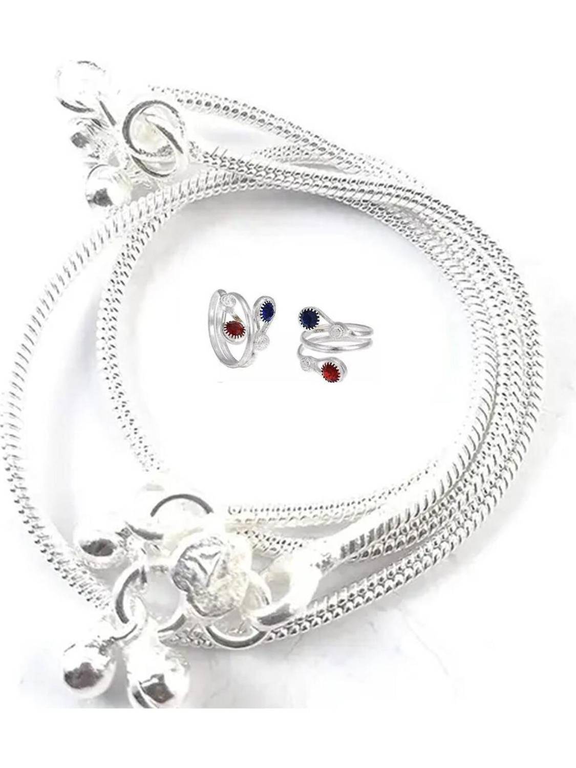 AamNa Enterprises Alloy Silver Multicolor Jewellery Set