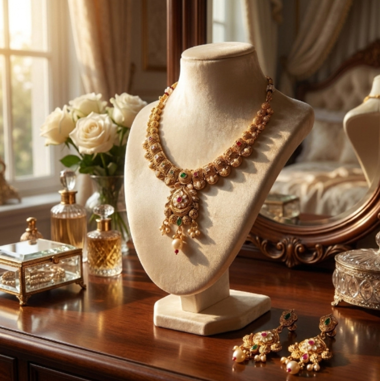 Image of SCG Brass Gold-plated Gold Jewellery Set