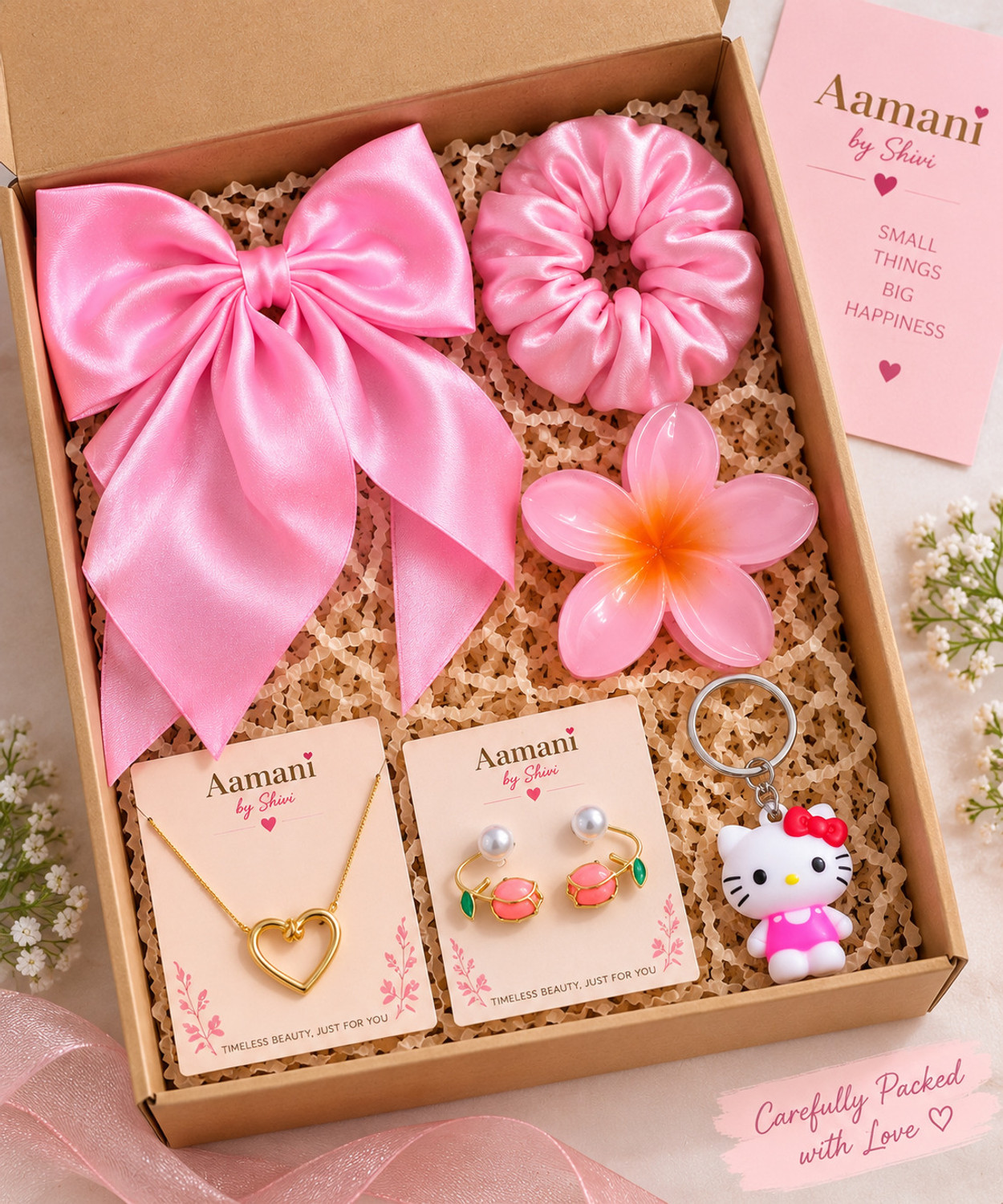 Image of Aamani Producation Alloy Gold, Pink Jewellery Set