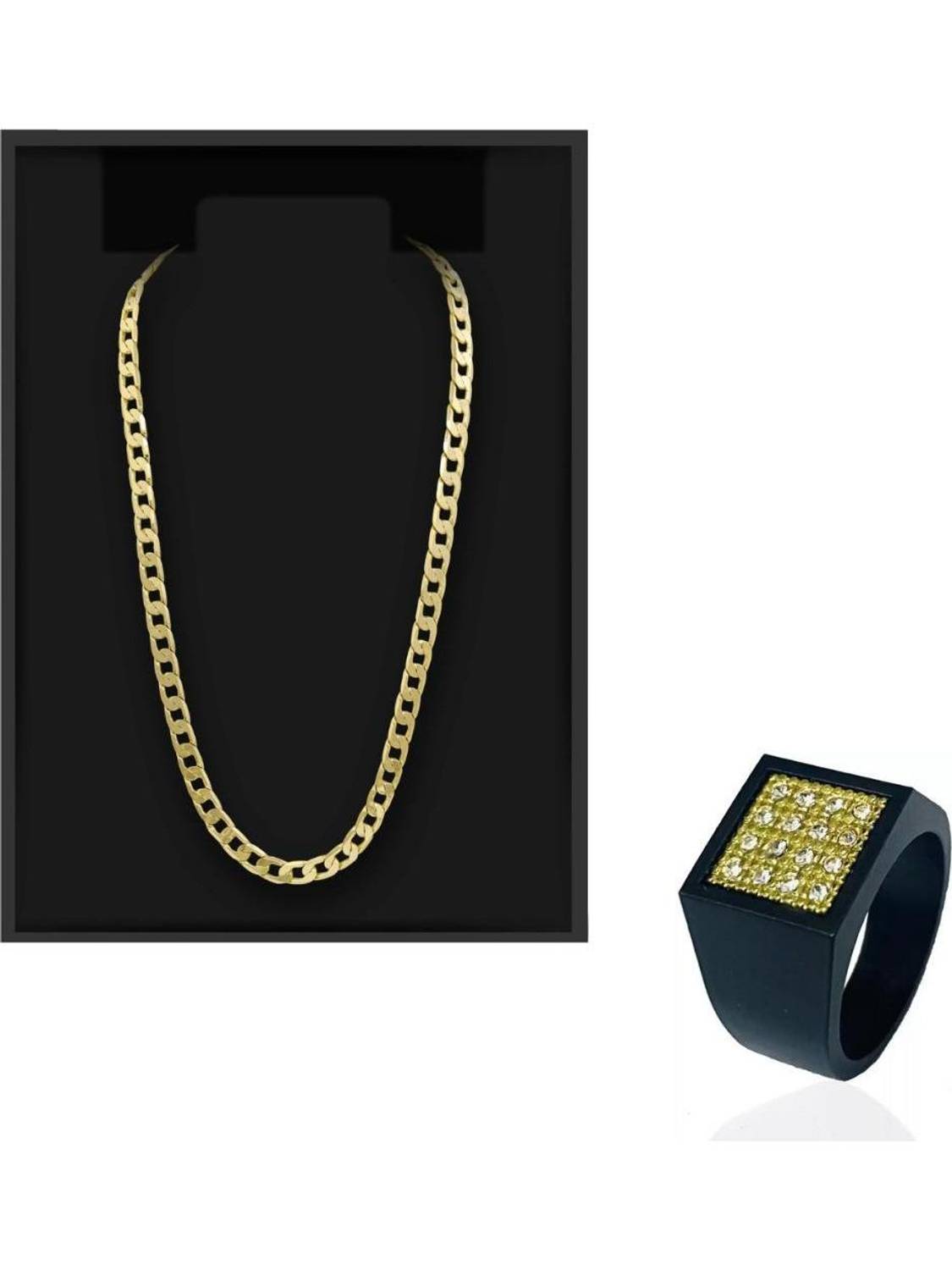 Bellina Alloy Gold, Black, White Jewellery Set