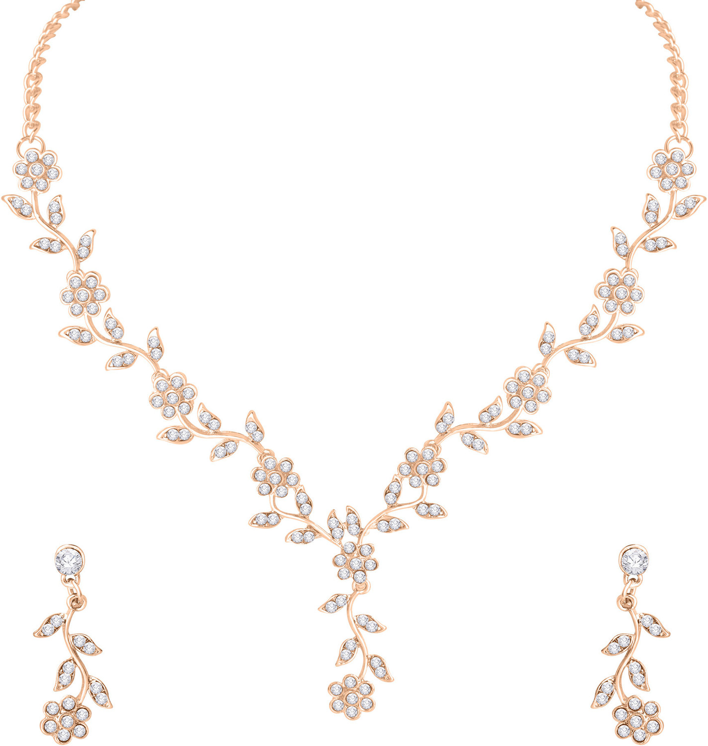 Image of Atasi International Alloy Gold, White Jewellery Set