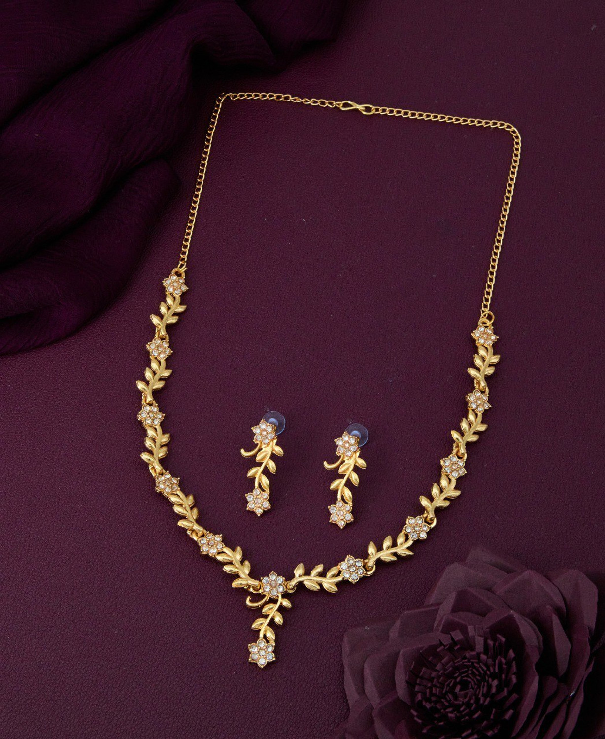 Image of wuzela Brass Gold-plated Gold Jewellery Set
