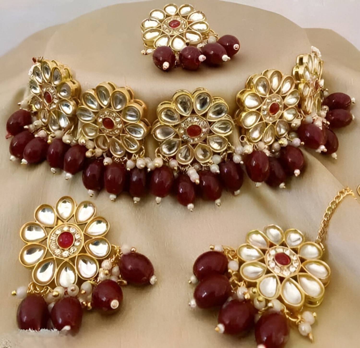 ARADHEMA Alloy Gold-plated Multicolor Jewellery Set