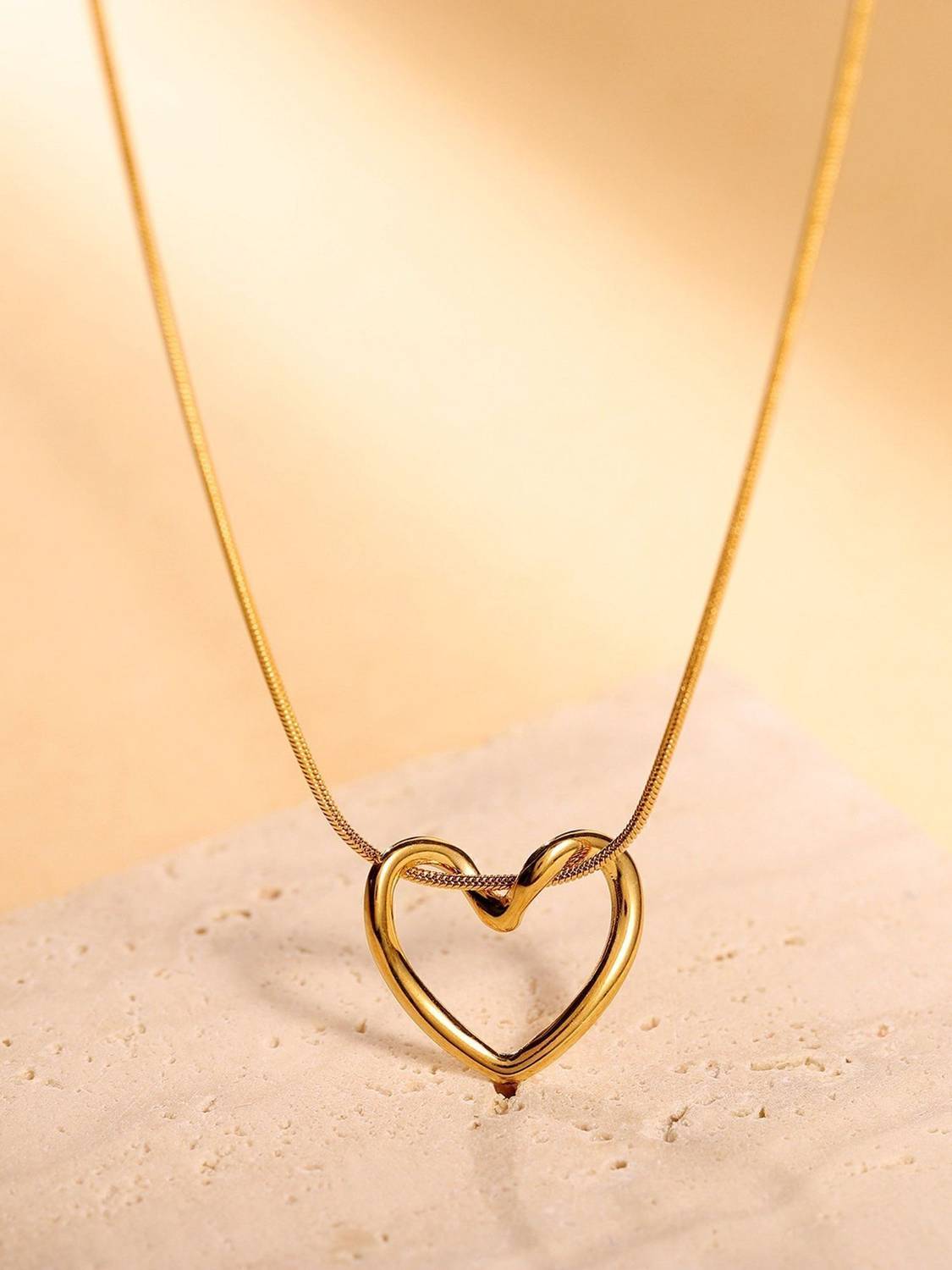 Buyora Gold Heart Necklace Gold-plated Plated Brass Necklace