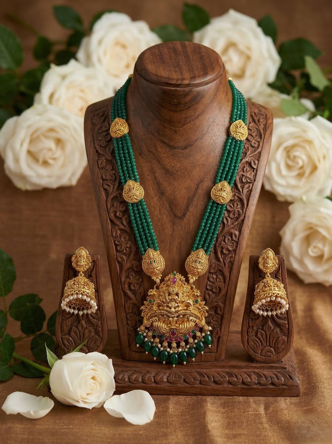 zxriz Alloy Gold-plated Gold, Green Jewellery Set Price in India