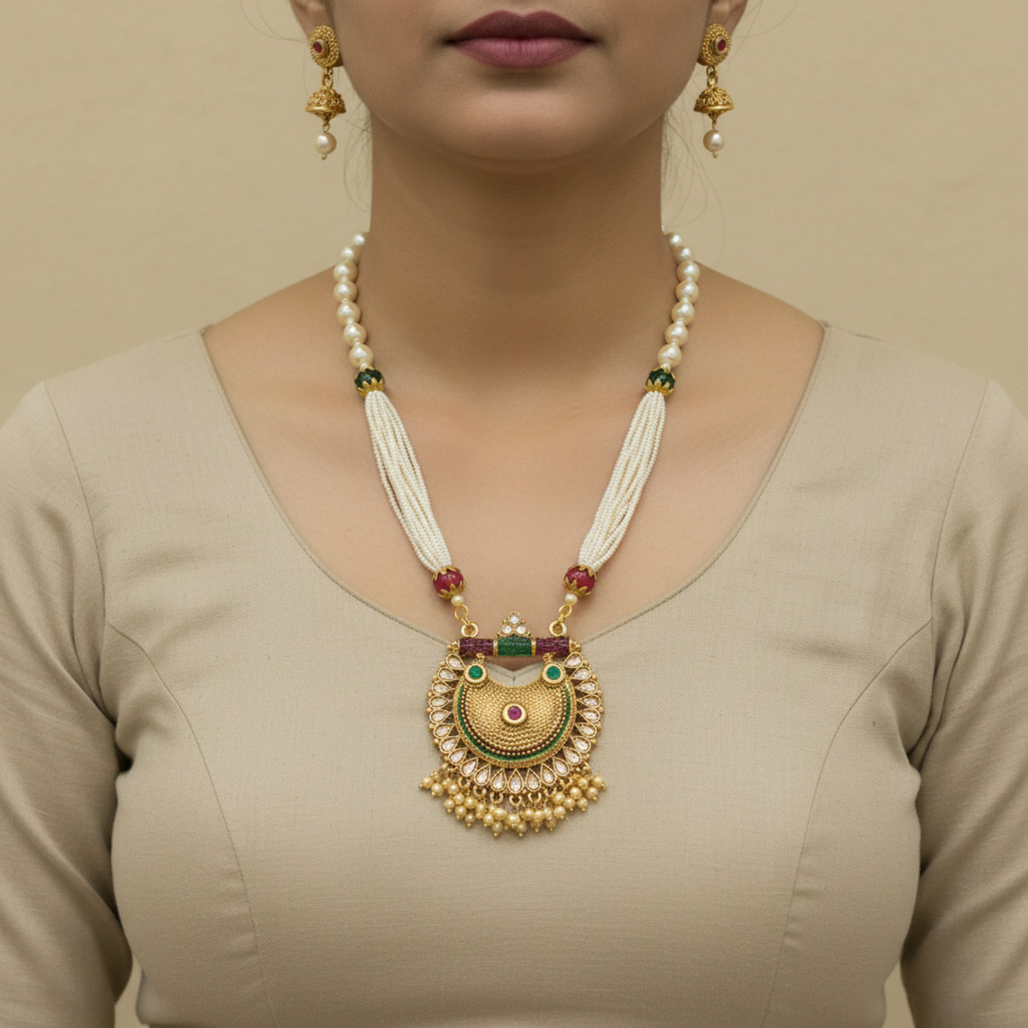 Image of Shinexa Alloy Gold-plated Multicolor Jewellery Set