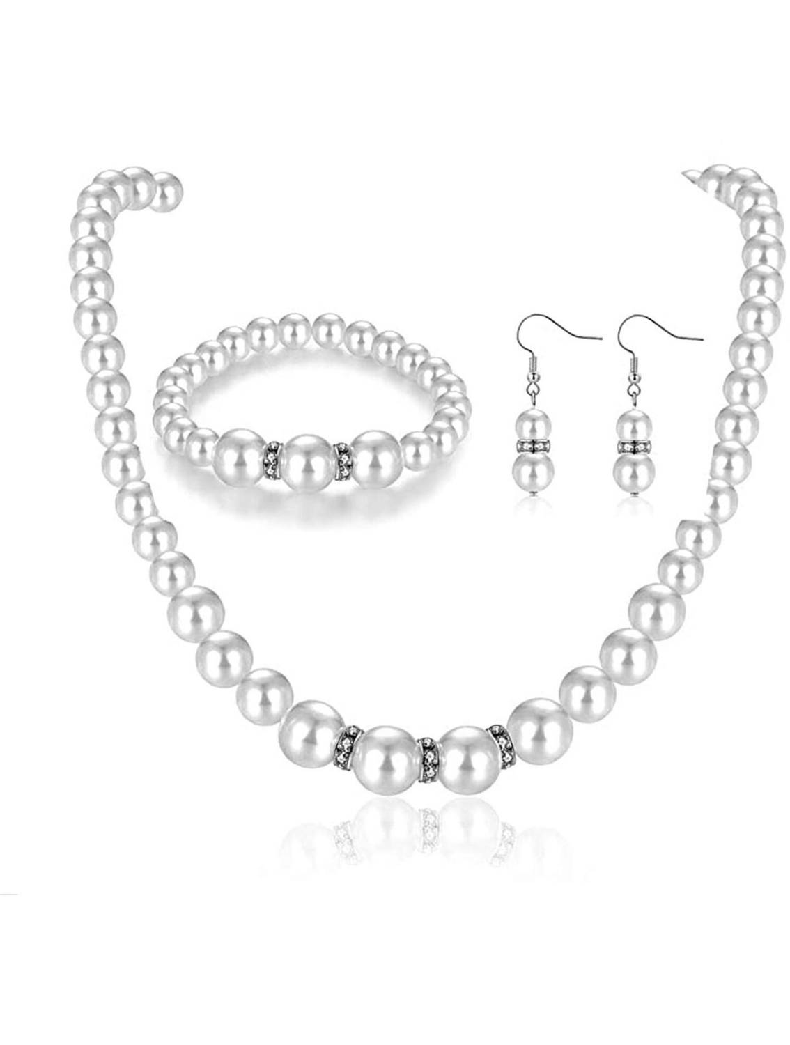 ADF Glass White Jewellery Set