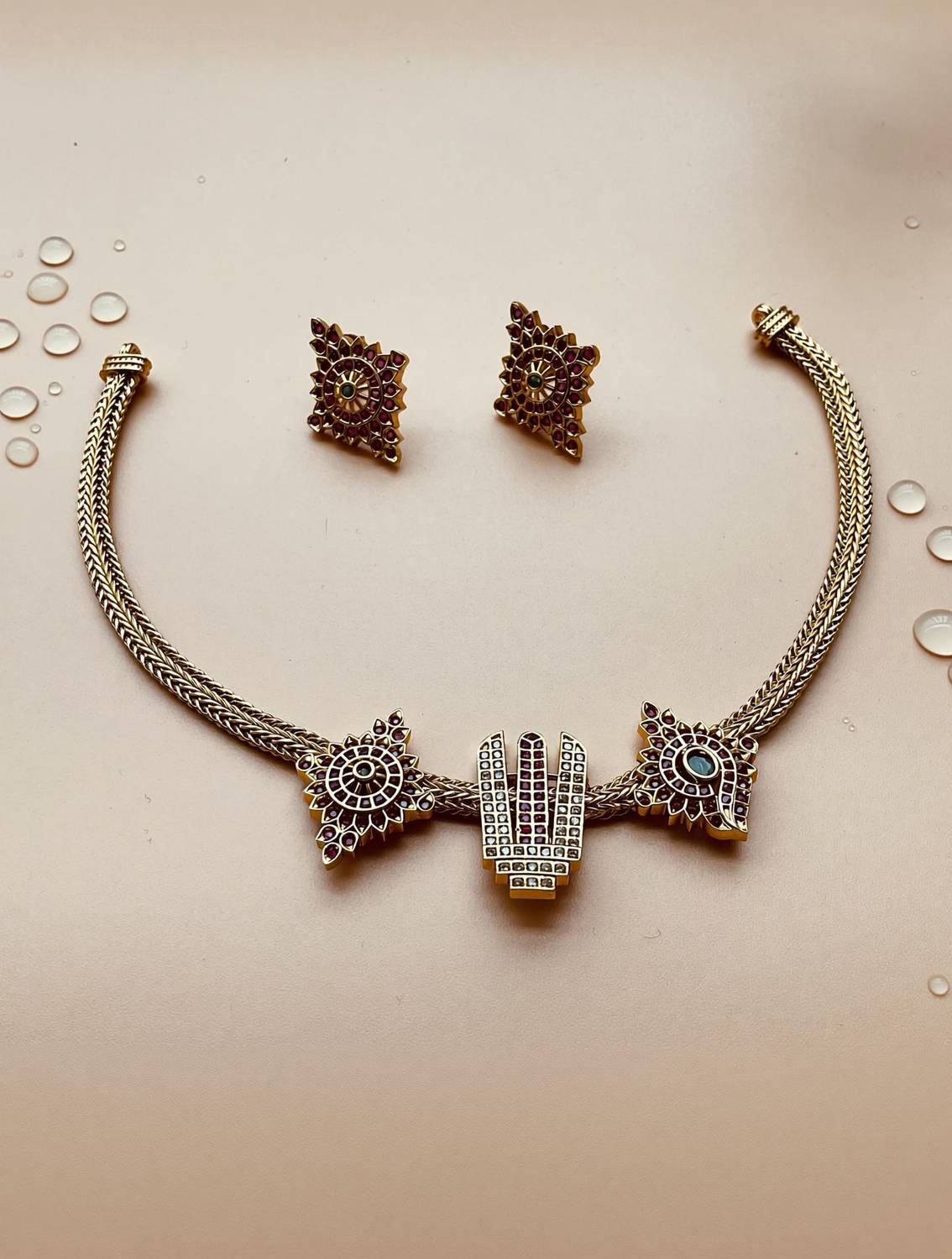 Ajrang Alloy Gold-plated Gold Jewellery Set