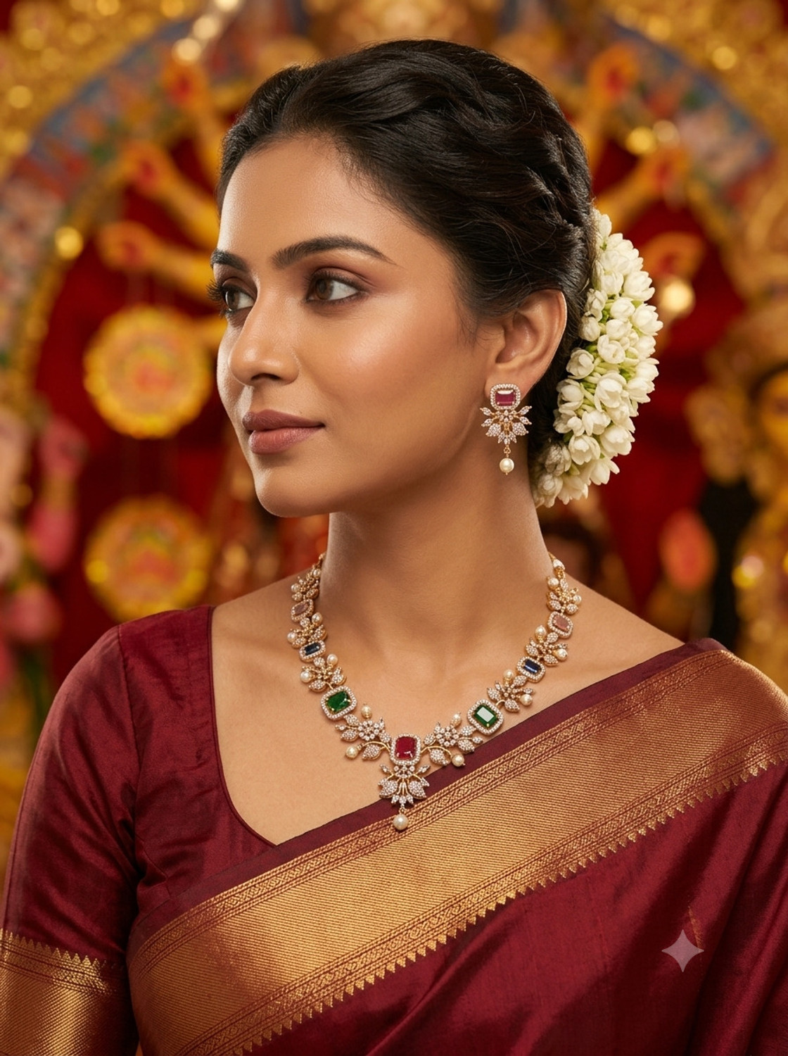 Image of SCG Brass Gold-plated Pink Jewellery Set