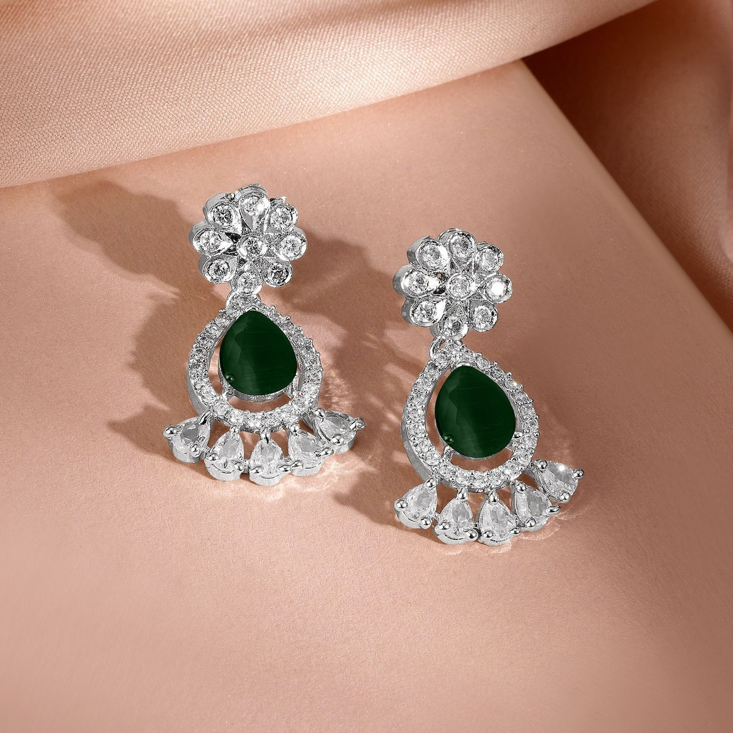 Image of RUBANS Brass Rhodium Silver Jewellery Set