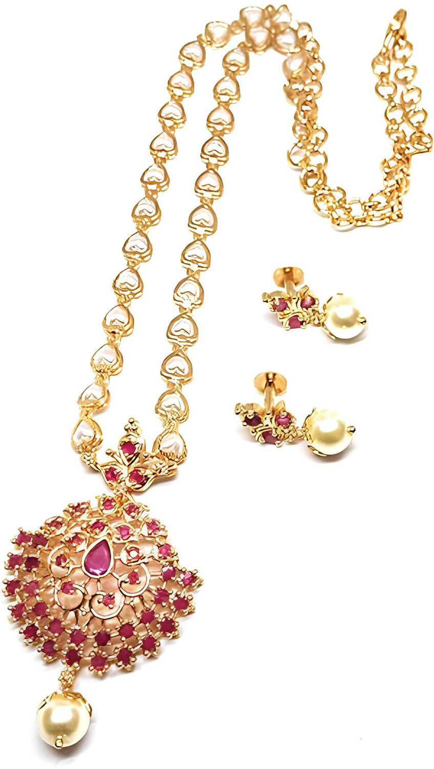 Image of Laforword Alloy Gold-plated Gold, Pink Jewellery Set