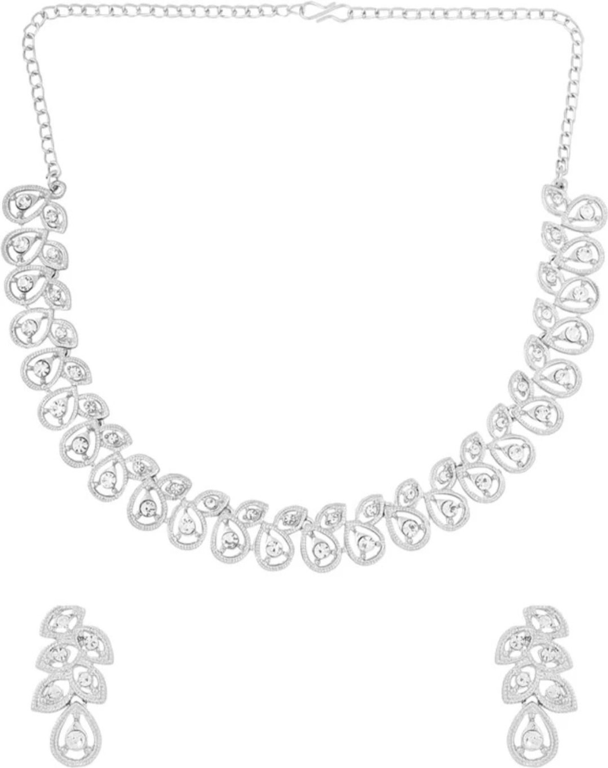 Image of Rimzhimm Alloy Rhodium Silver Jewellery Set