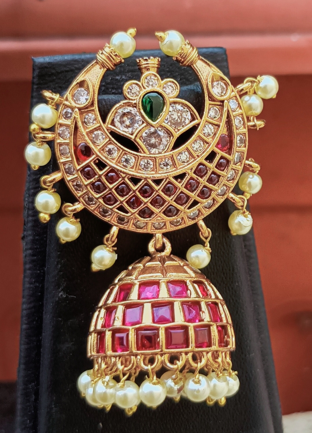Image of Varnam Fashions Brass Gold-plated Multicolor Jewellery Set