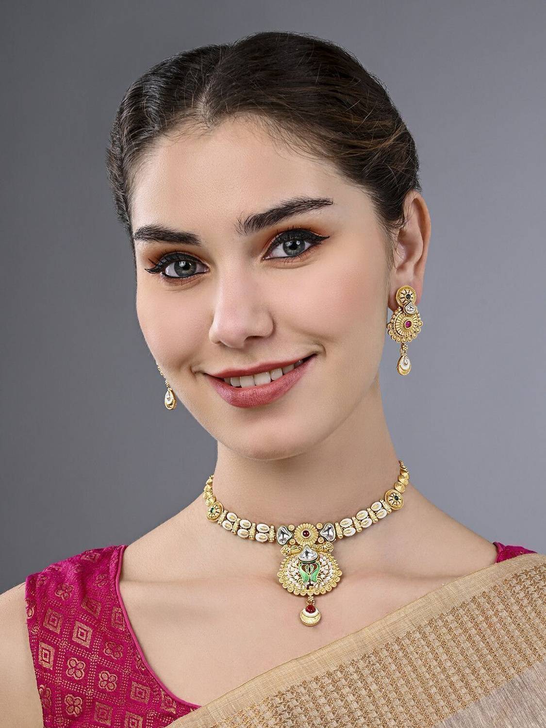 ASMITTA Jewellery Brass Gold-plated Multicolor Jewellery Set