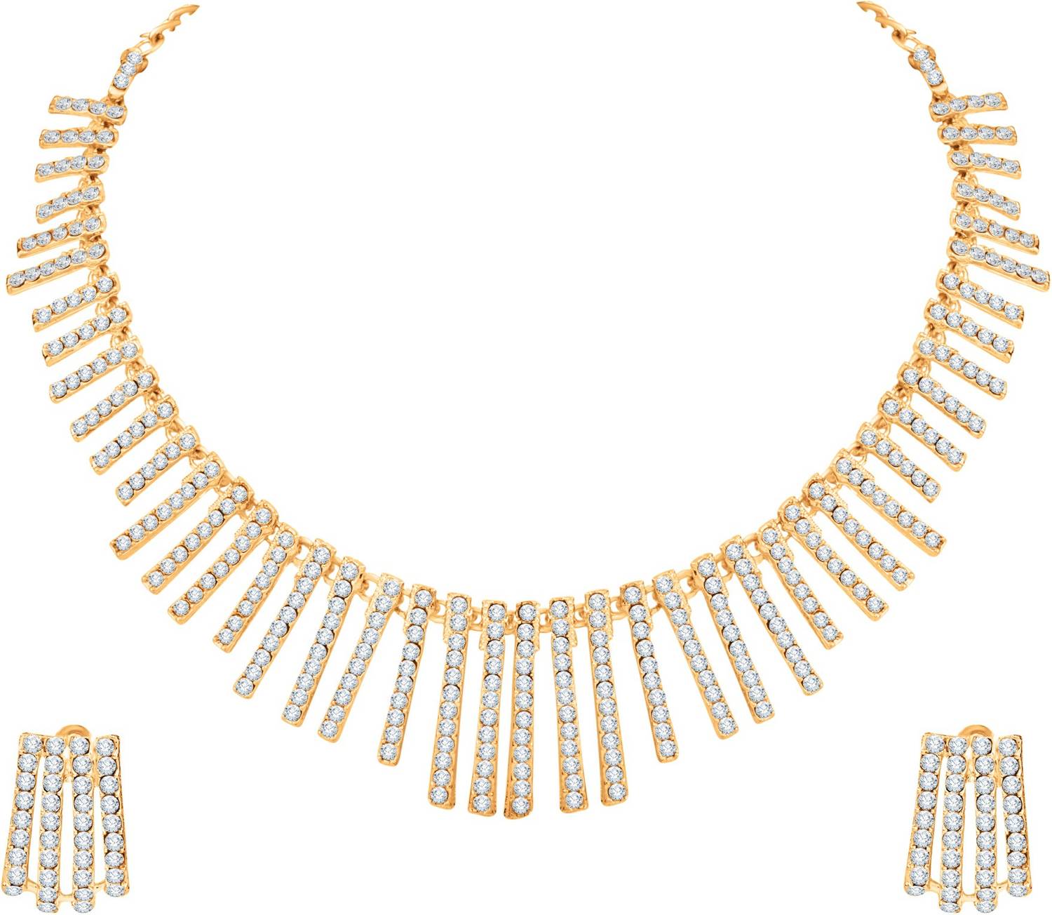 Atasi International Alloy Rhodium Gold Jewellery Set