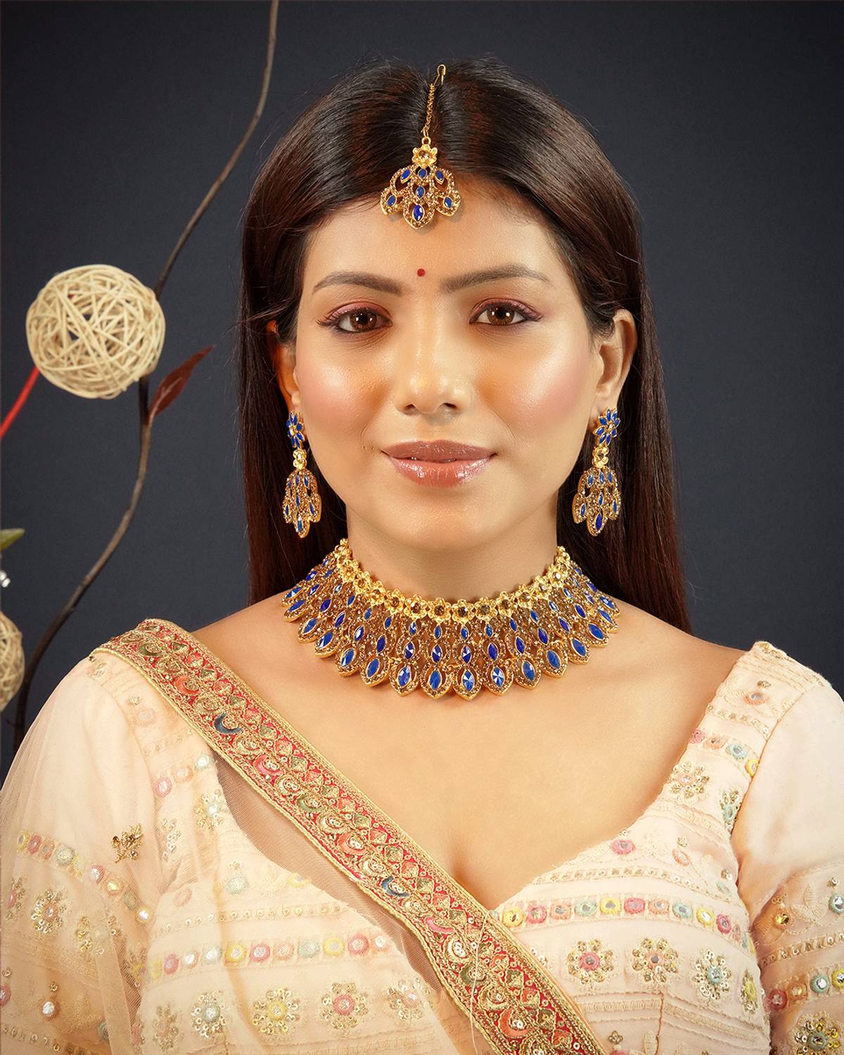 BEAUTY BURST Alloy Gold-plated Blue Jewellery Set