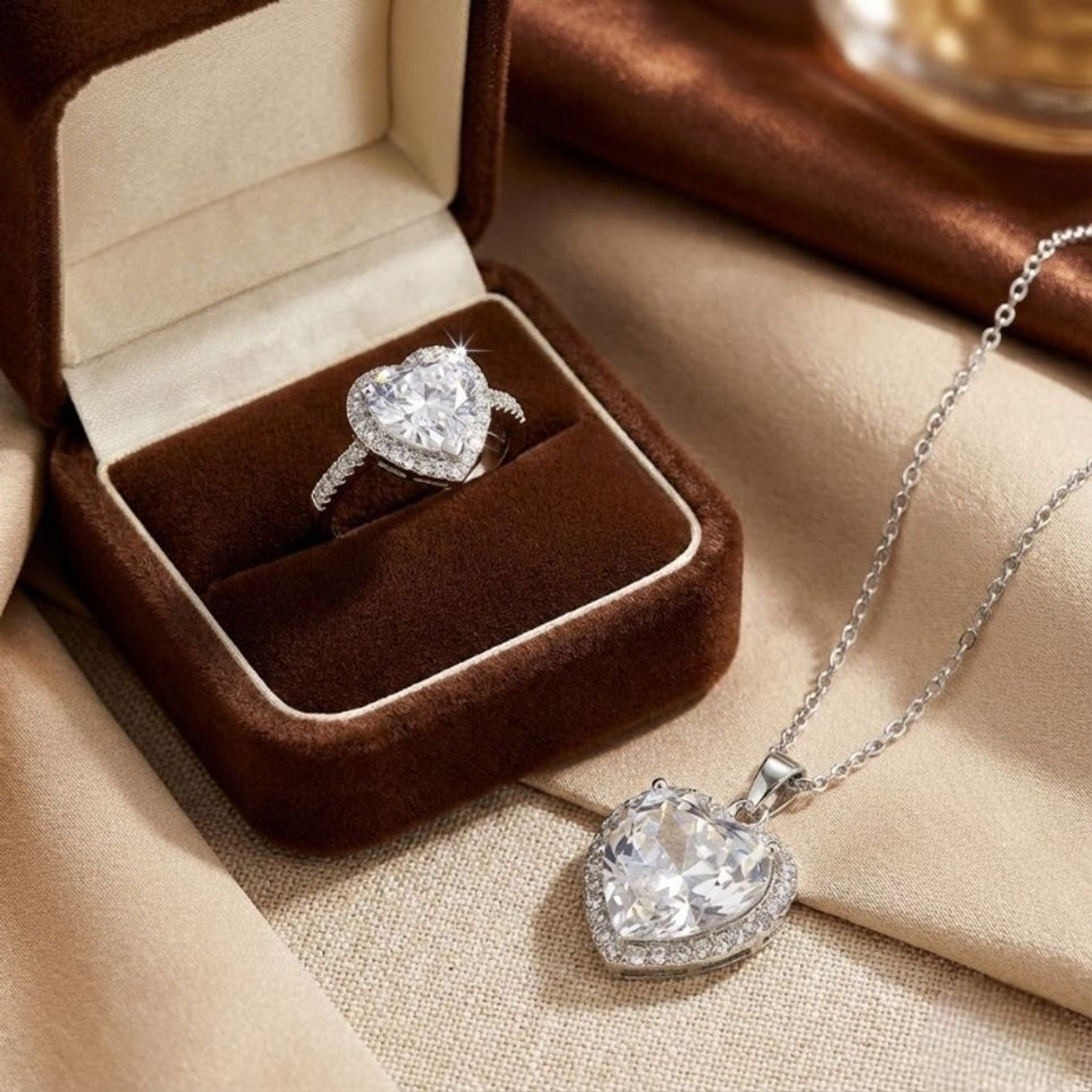 Image of kazare Alloy Rhodium Silver Jewellery Set