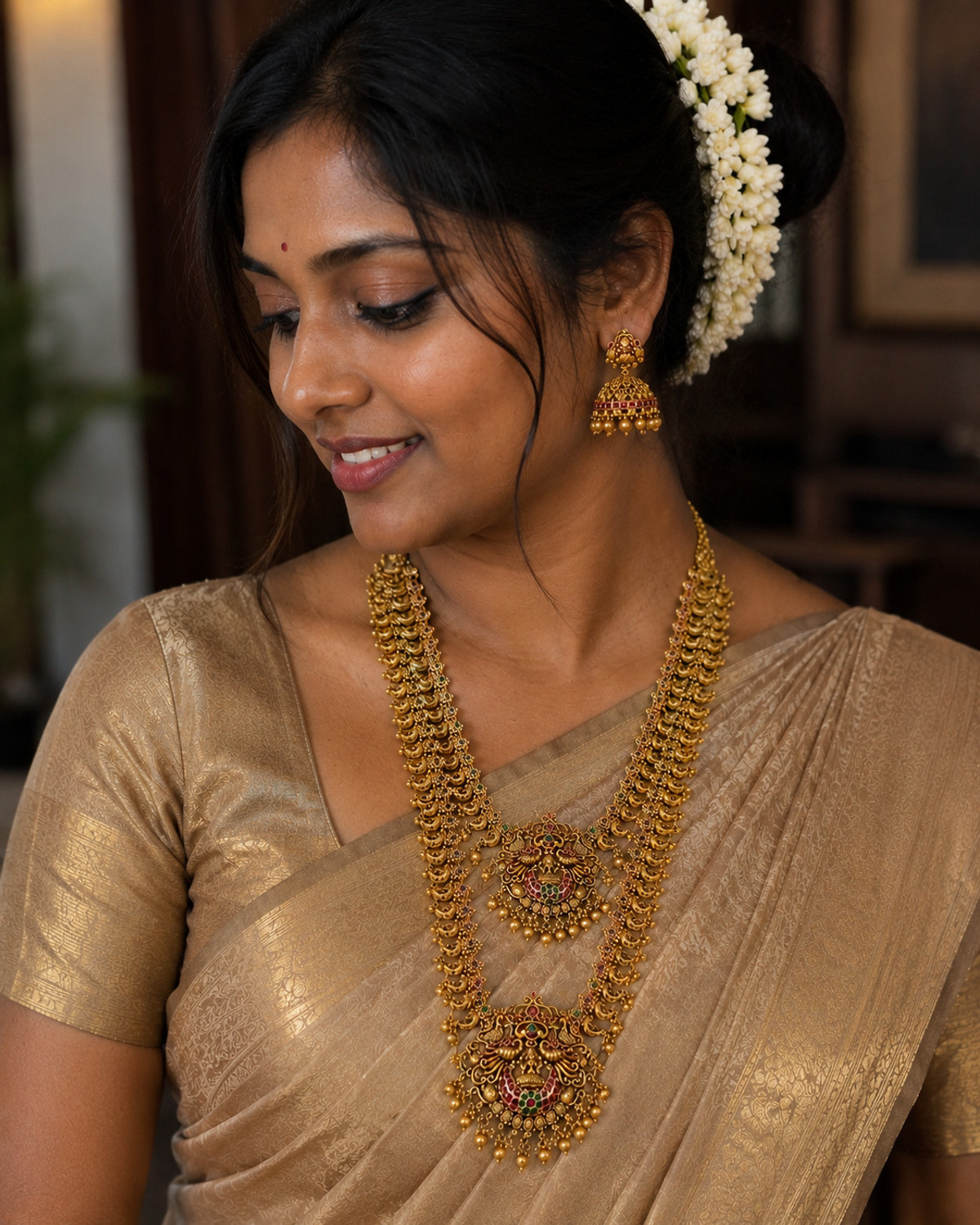 Image of JIS Creation Alloy Gold-plated Gold Jewellery Set