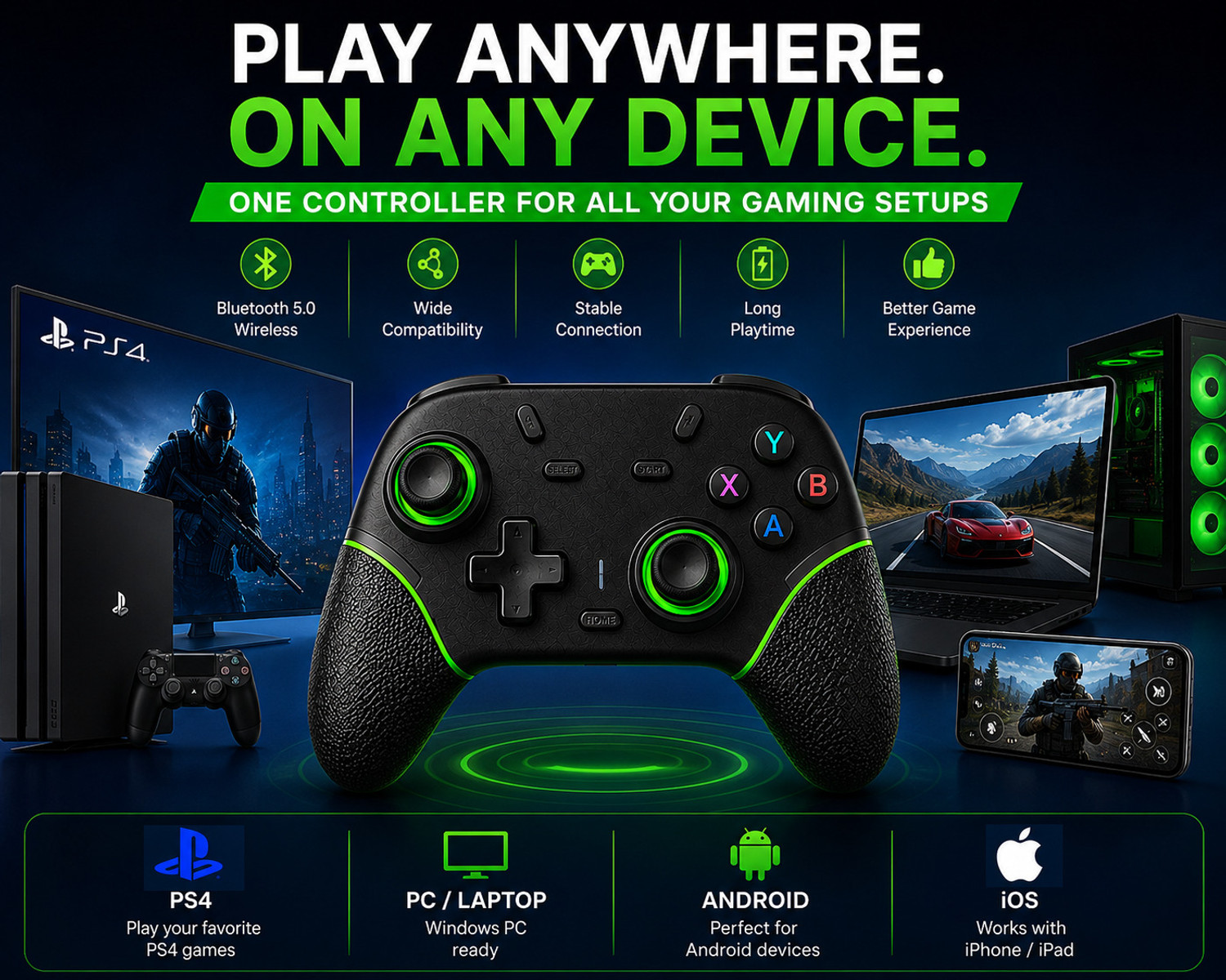 Image of HG WORLD X9 Bluetooth Wireless Controller, Best Value Gamepad, TV Video Games Joystick