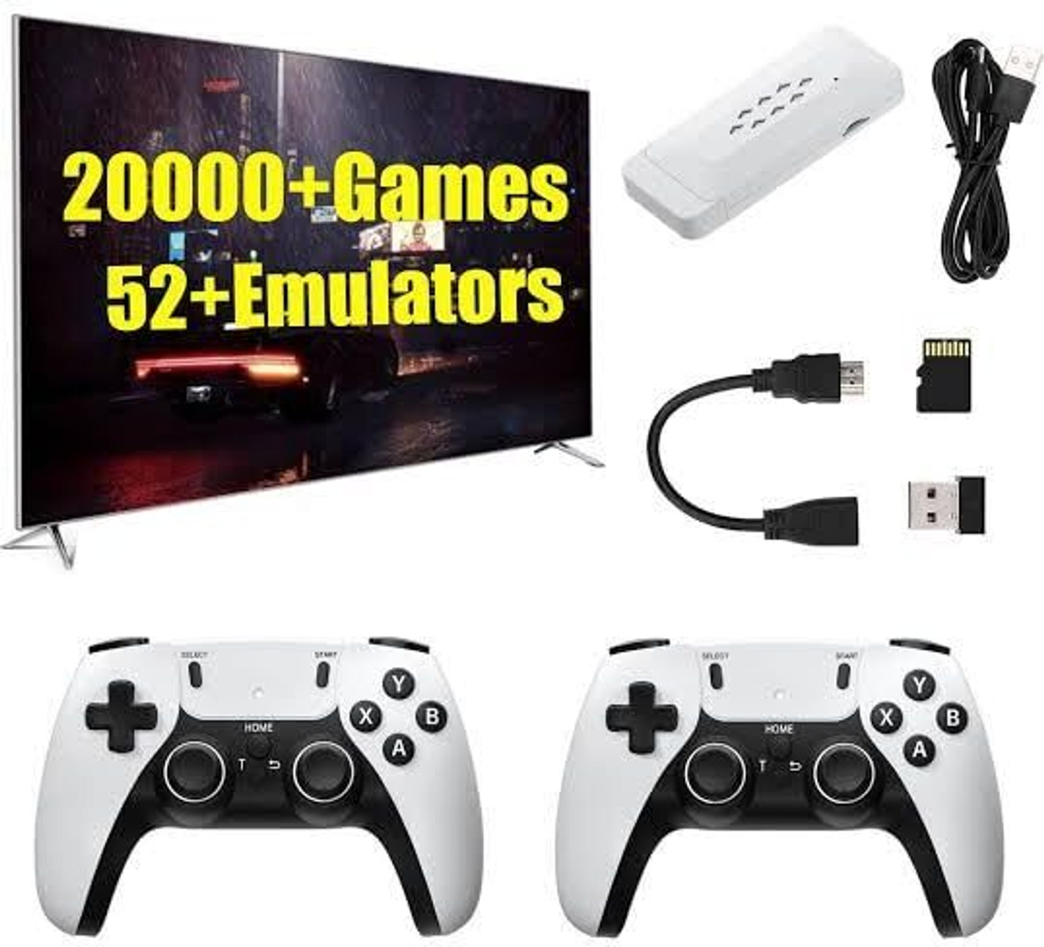 Image of PlayMosaic M22 Retro Game Stick - Wireless HD Plug & Play, 52 Emulators, 30,000+ Games Joystick